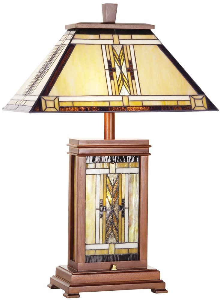 Robert Louis Tiffany Walnut Mission Table Lamp - 27