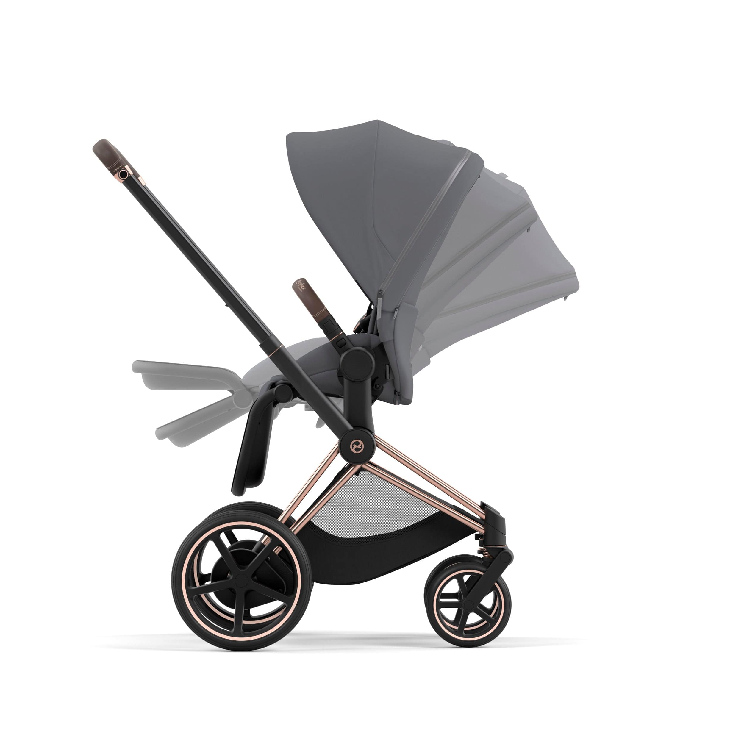 Cybex ePriam 2 Complete Stroller - Rose Gold & Brown Luxury Baby Stroller with All-Wheel Suspension | Perfect for City Walks, Shopping & Travel
