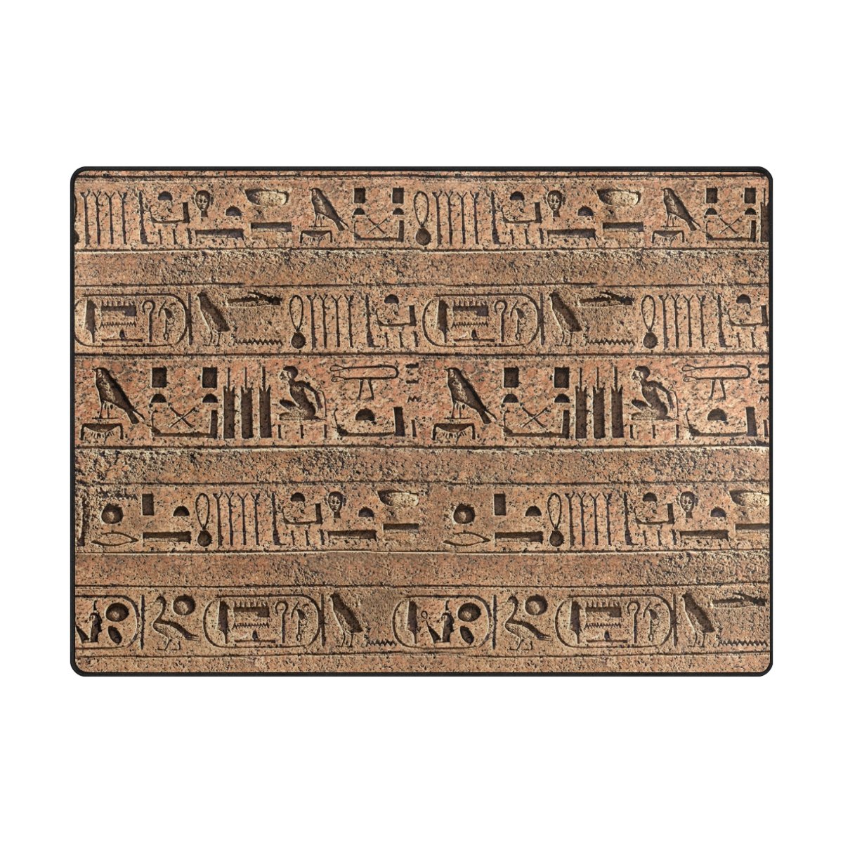 ALAZA Egyptian Hieroglyphics Ancient Wall Design Area Rug - 7' x 5' Soft Floor Carpet for Living Room, Bedroom, Office | Perfect for Boho Decor, Home Theater & Meditation Spaces