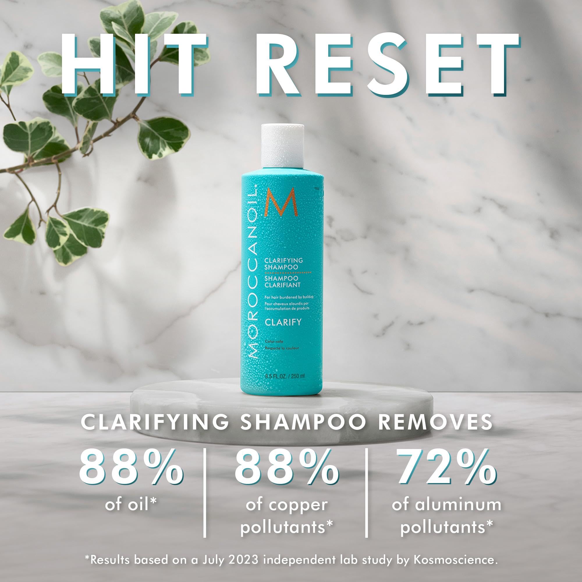 Moroccanoil Clarifying Shampoo for Oily Hair & Scalp - Deep Cleansing & Detoxifying Formula - Perfect for Daily Use & Post-Workout Refresh