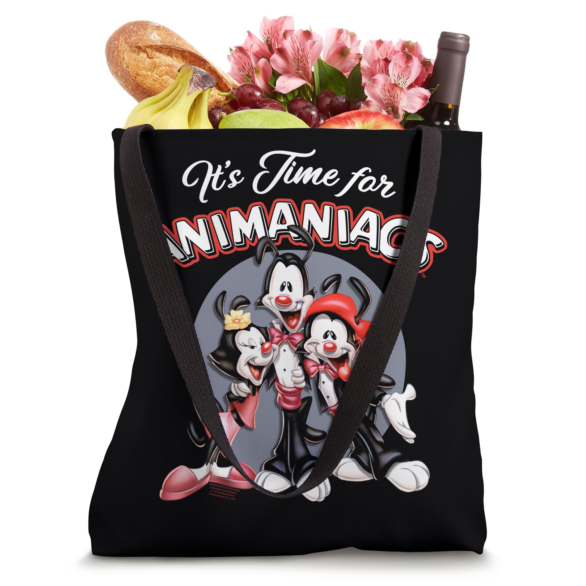 Animaniacs It's Time For Tote Bag - Cartoon Character Shoulder Bag for Women & Men - Perfect for Shopping, Beach, Work & School