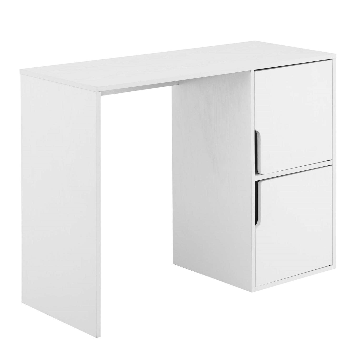 Convenience Concepts Designs2Go White Student Desk with Storage Cabinets - Perfect for Small Spaces, Dorm Rooms & Home Office Study
