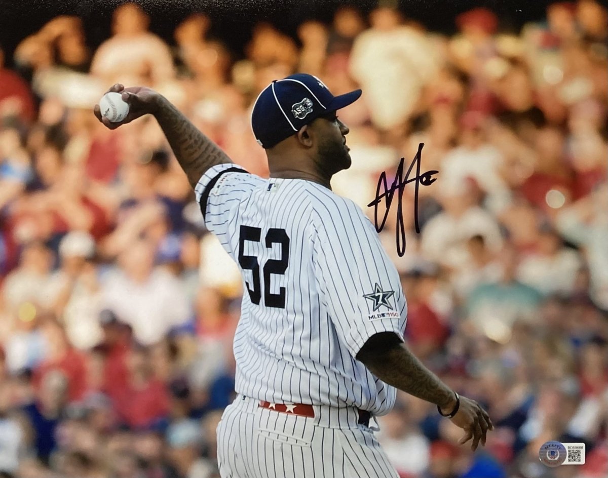 CC Sabathia Autographed 11x14 New York Yankees First Pitch Photo - Limited Edition Collectible for Baseball Fans & Memorabilia Enthusiasts - Perfect for Man Cave, Sports Bar, or Yankees Fan Gift