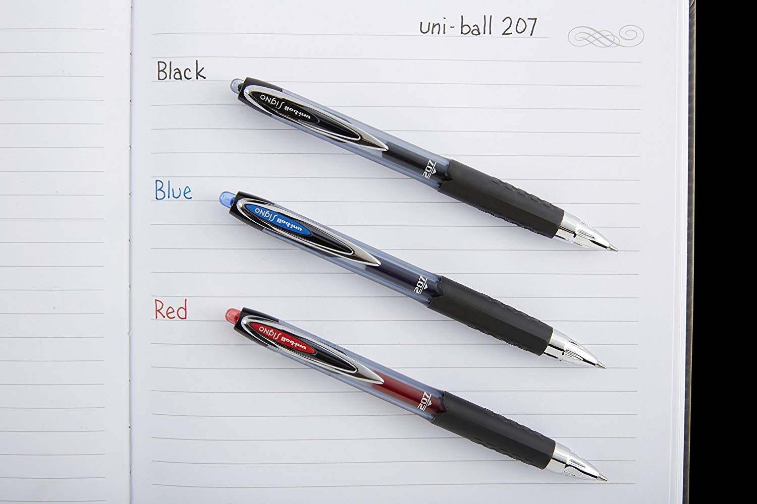 Uniball Signo 207 Medium Point Gel Pens - 14 Pack Black Fine Point Pens for Smooth Writing | Bulk Office Supplies, School, Note Taking & Journaling | Ballpoint & Ink Pens Alternative