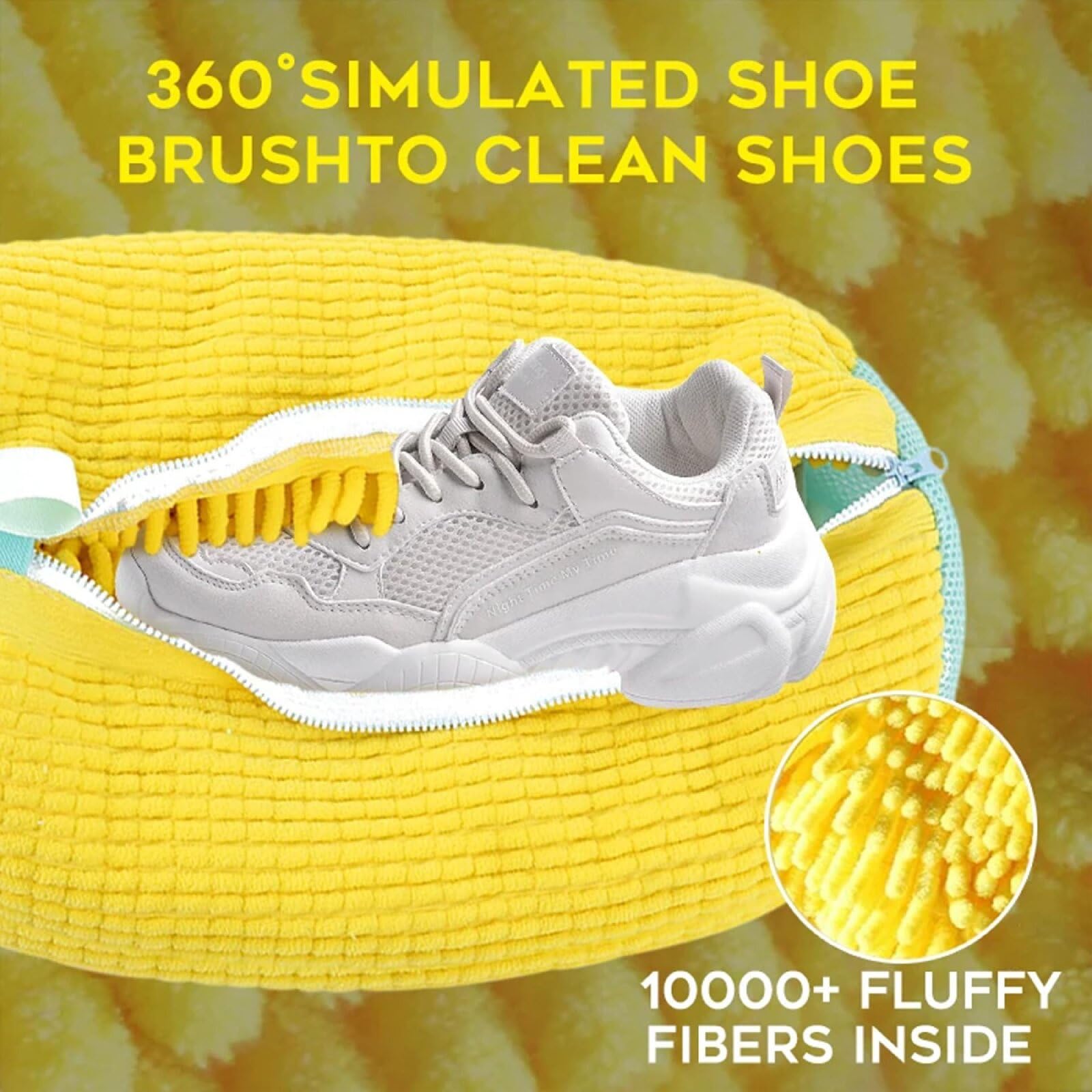 2Pcs Reusable Shoe Washing Machine Bags for Washer & Dryer - Yellow Laundry Bags for Tennis, Canvas & Sports Shoes | Perfect for Gym, Travel & Shoe Care
