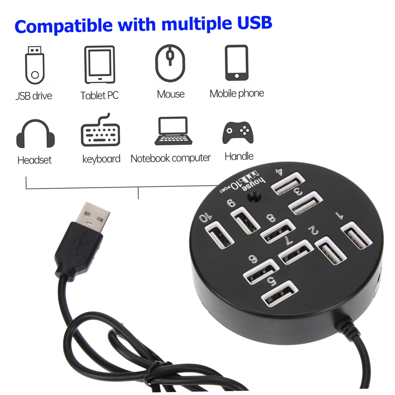 Gatuida 3-Pack USB 3.0 Hub - 4-Port High-Speed USB Splitter for Laptop, PC, Mac - Compact Round ABS USB Connector for Charging & Data Transfer - Perfect for Home Office, Gaming & Travel Accessories