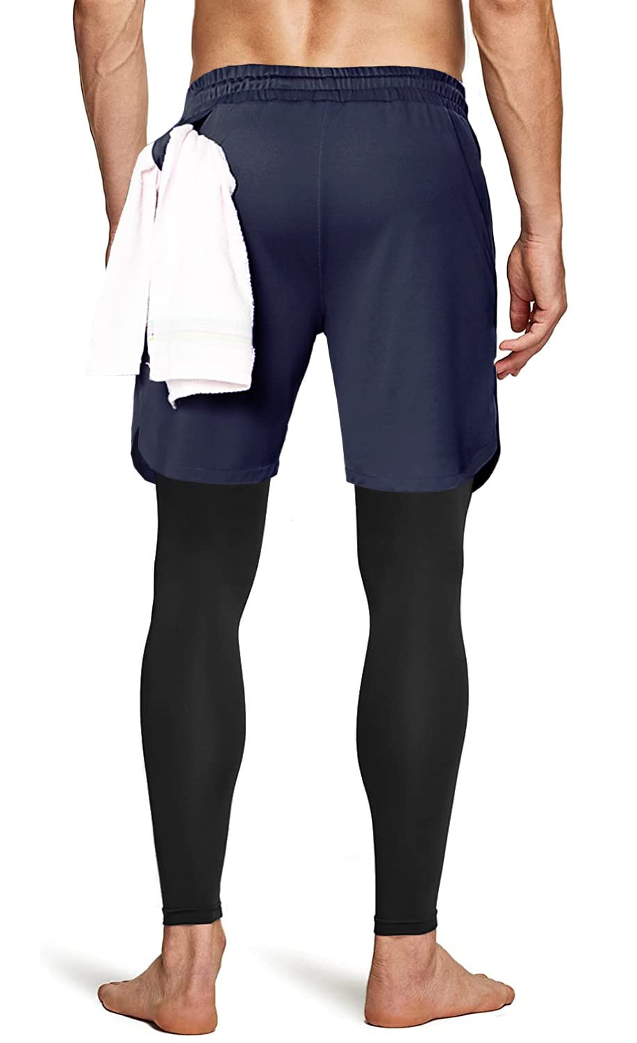 Aolesy Men's 2 in 1 Running & Gym Workout Pants - Breathable Compression Training Athletic Pants for Jogging, Fitness & Sports Activities