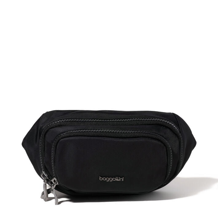 Baggallini On The Go Belt Bag Waist Pack - Hands-Free Crossbody Fanny Pack for Travel, Hiking & Running - Secure & Stylish Waist Wallet for Women & Men