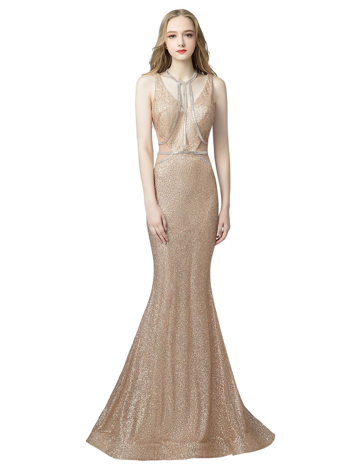 Elegant Clearbridal Women's Sexy Mermaid Long Prom Dress Open Back Formal Evening Gowns - Perfect for Prom Night, Homecoming, Wedding Guest & Special Occasions