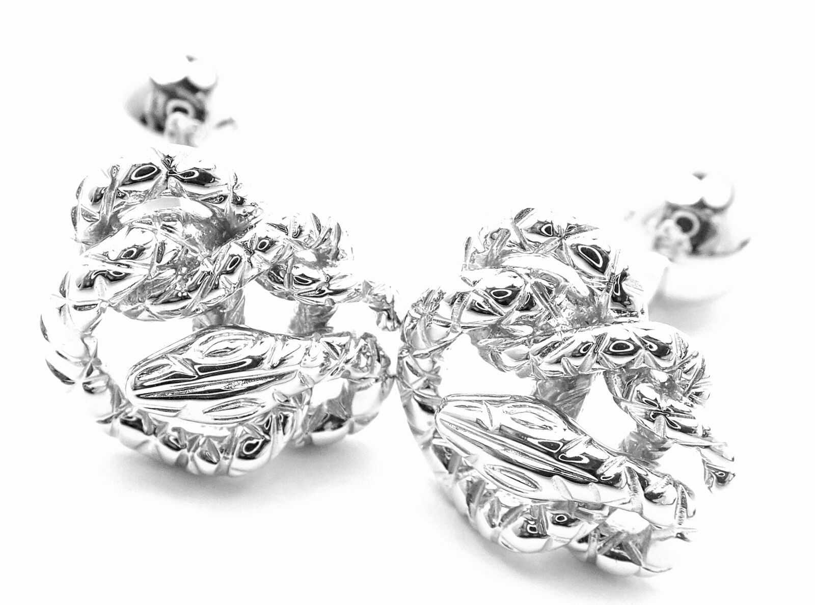 Authentic Tom Ford 18k White Gold Snake Cufflinks Gift Box Set - Luxury Men's Jewelry for Weddings, Business Meetings & Formal Events