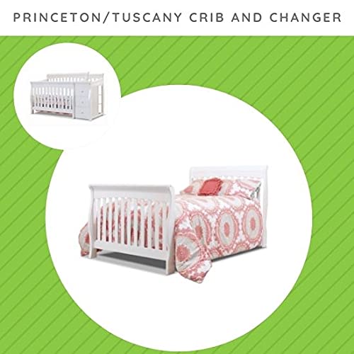 Sorelle Crib & Changer Conversion Kit - Full Size Bed Rails for Princeton Elite Model #1105 (White) - Safe Toddler to Twin Bed Transition for Nursery & Kids Room