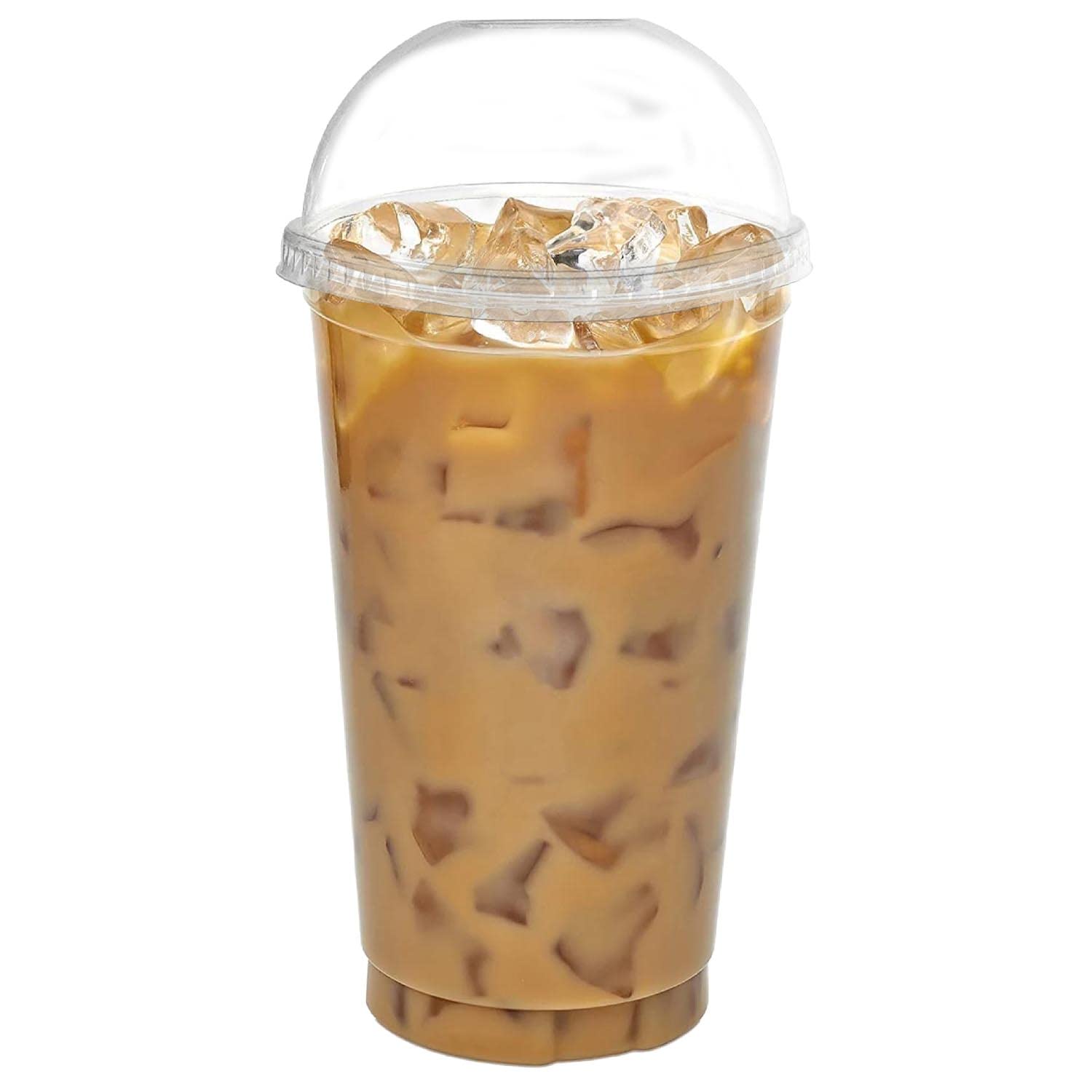 10 oz Clear Plastic Disposable Cups with Dome Lids - 1000 Pack | Iced Coffee, Smoothie, Juice, Soda & Cocktail Drinkware | Perfect for Coffee Shops, Bubble Tea, Parties & Takeout Restaurants | BPA-Free Pet Cups for Cold Beverages & Desserts Like Parfaits