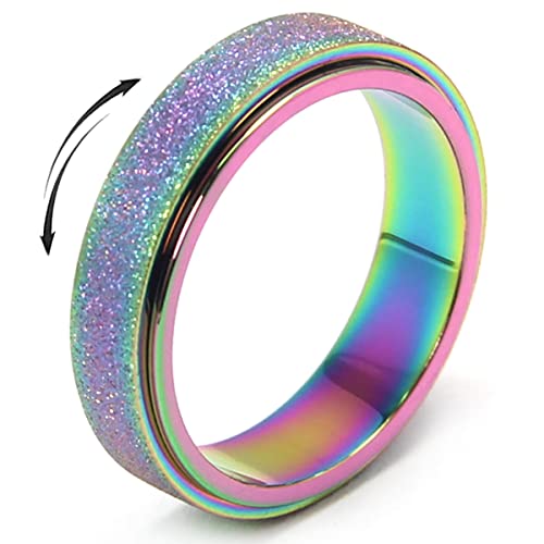 MHWTTY Fidget Spinner Ring for Adults & Kids - Stress Relief Anxiety Ring for Women & Men, Sensory Fidget Toy for ADHD, Autism & Anxiety Relief - Perfect for Office, School & Travel Use
