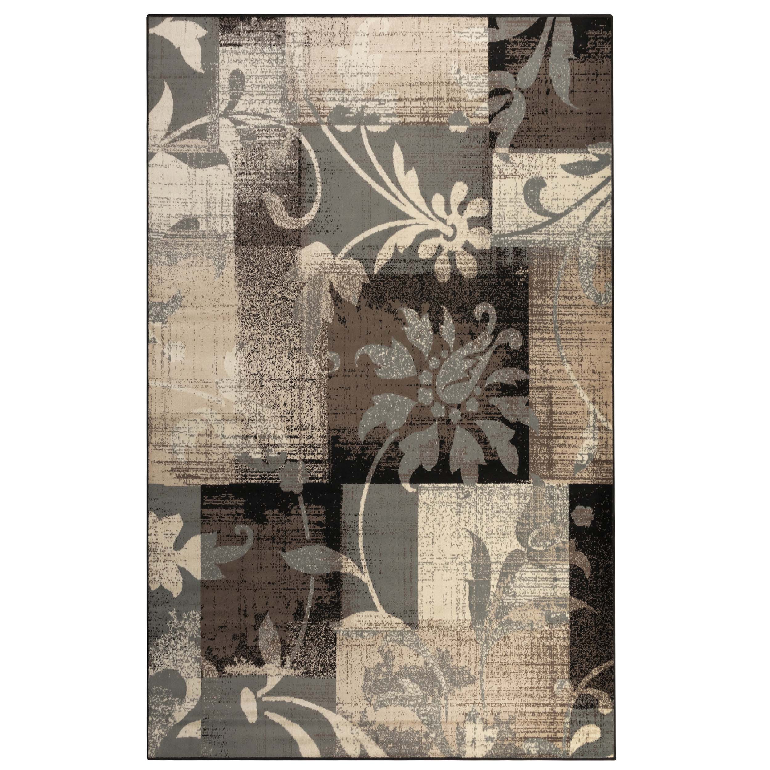 Stylish Pastiche Contemporary Floral Patchwork Area Rug - Non-Slip Indoor Runner for Living Room, Bedroom & Hallway Decor