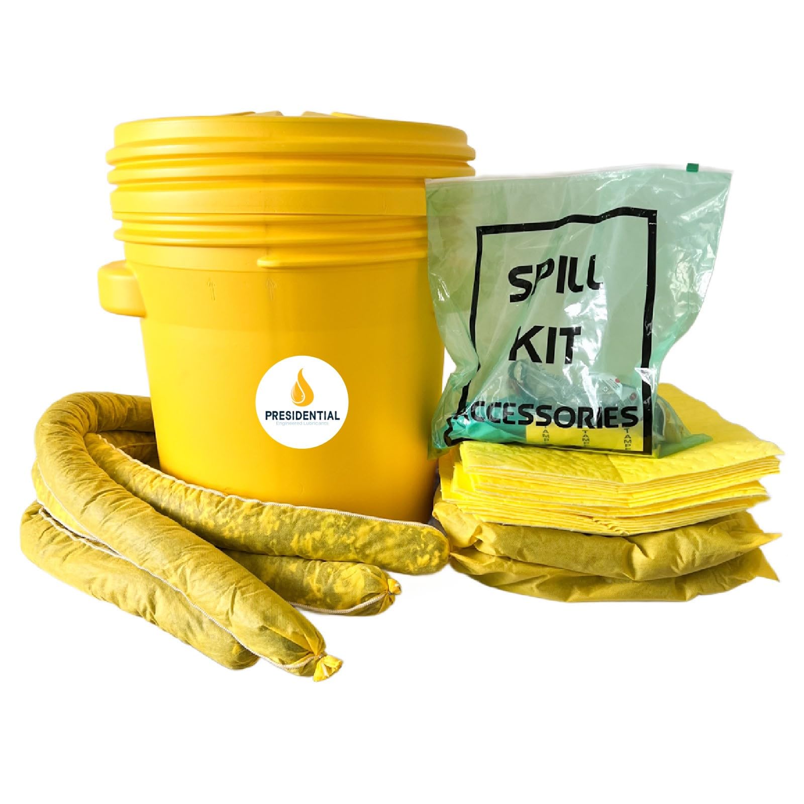 **20 Gallon Portable Oil Spill Kit for Industrial & Professional Use - Absorbent Socks, Pads, Pillows & Accessories - Ideal for Garage, Workshop, and Emergency Cleanup**