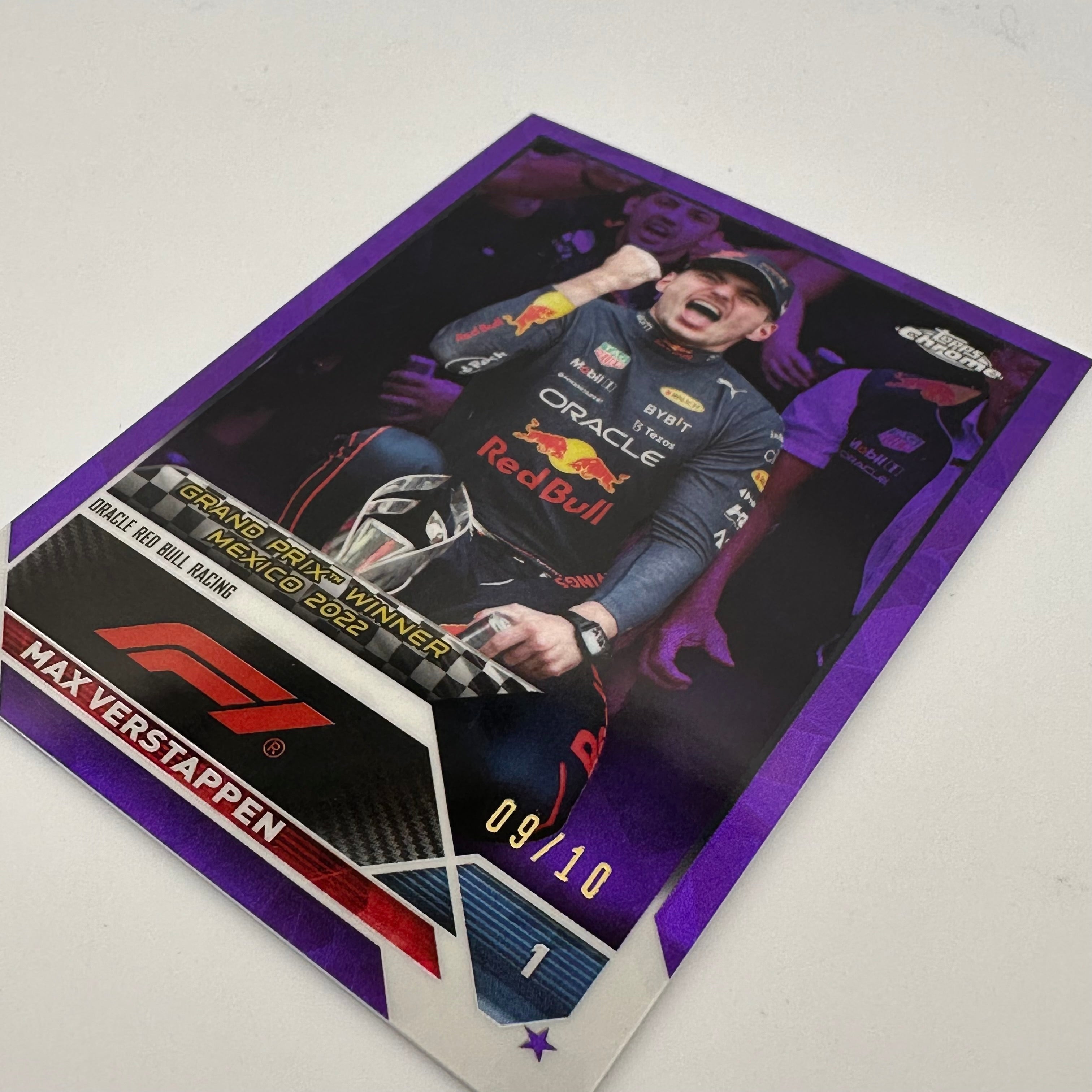 2023 Topps Chrome Sapphire Max Verstappen #163 Purple 9/10 - Rare F1 Racing Card for Collectors & Fans - Perfect for Trading, Display & Investment