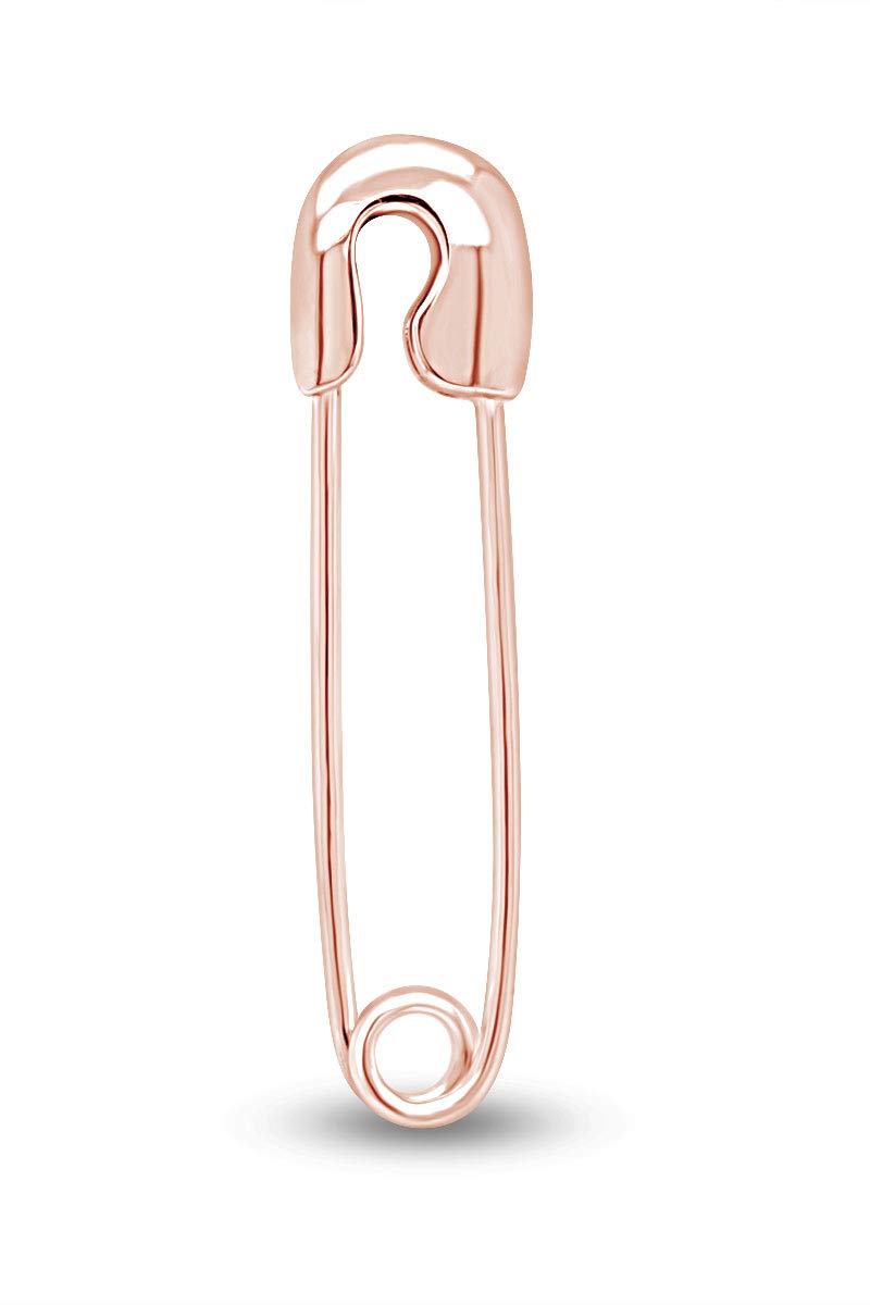 10k Solid Gold Safety Pin Earrings for Women - Minimalist Single Stud Earrings, Dainty Jewelry Gift for Her, Mother, Wife - Perfect for Everyday Wear, Casual Outfits & Special Occasions