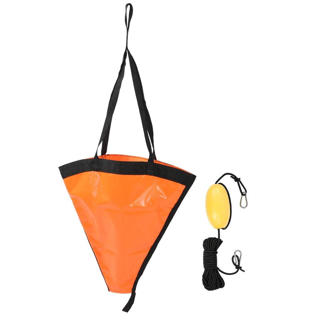 HERCHR 24in Drift Sock & Sea Anchor Kit with Harness, Buoy, Tow Rope, Float Leash - Kayak Fishing Stabilizer System for Boating, Canoeing & Water Sports