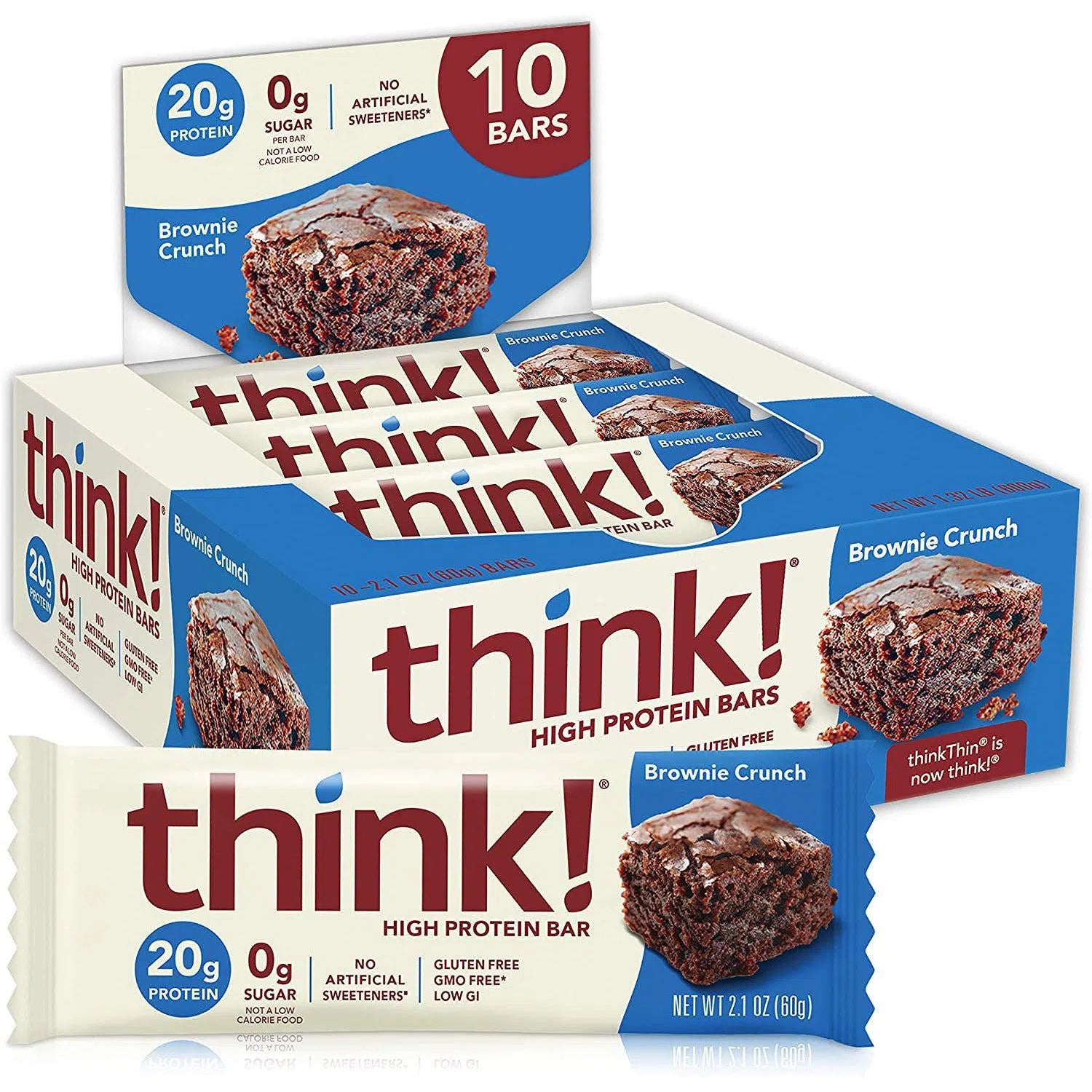 think! High Protein Bars - Low Sugar, Gluten Free Snacks for Weight Loss & Energy Boost - Perfect for Gym, Hiking & On-the-Go Nutrition
