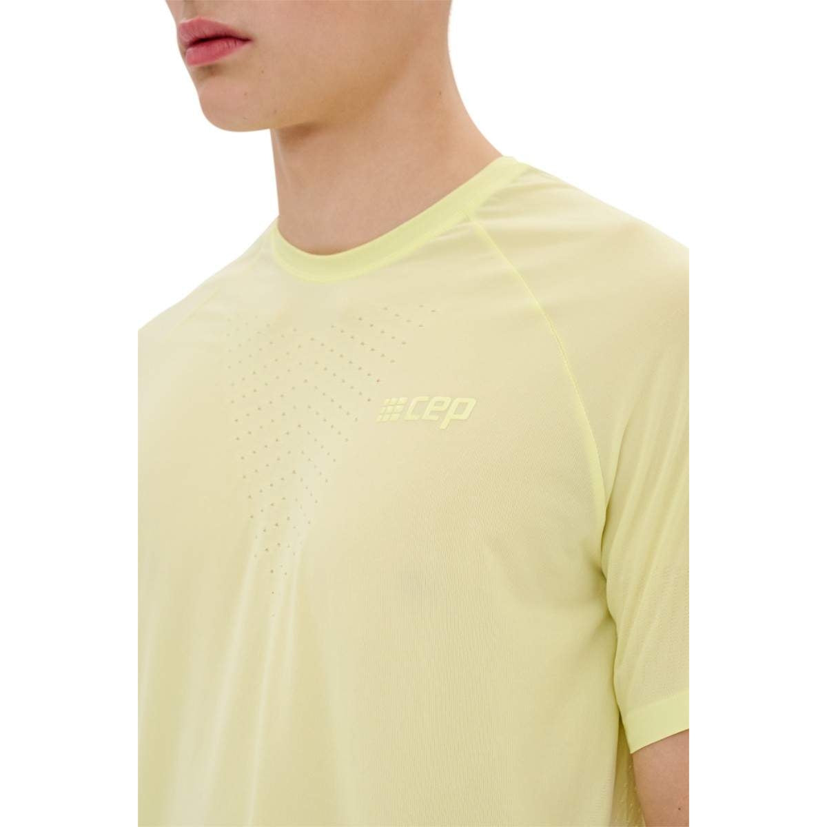 CEP Men's Ultralight Seamless Running Shirt - Short Sleeve V2 in Lime Green | Moisture-Wicking & Breathable Athletic Top for Running, Gym & Outdoor Sports