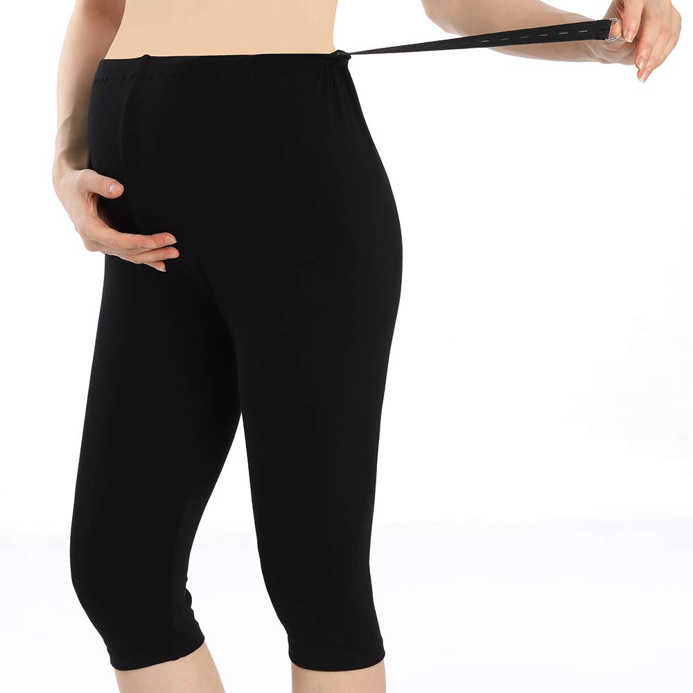 QingWan Maternity Shorts - Over The Belly Pregnancy Capri Leggings for Women, Comfortable Workout Shorts for Yoga, Gym & Everyday Wear