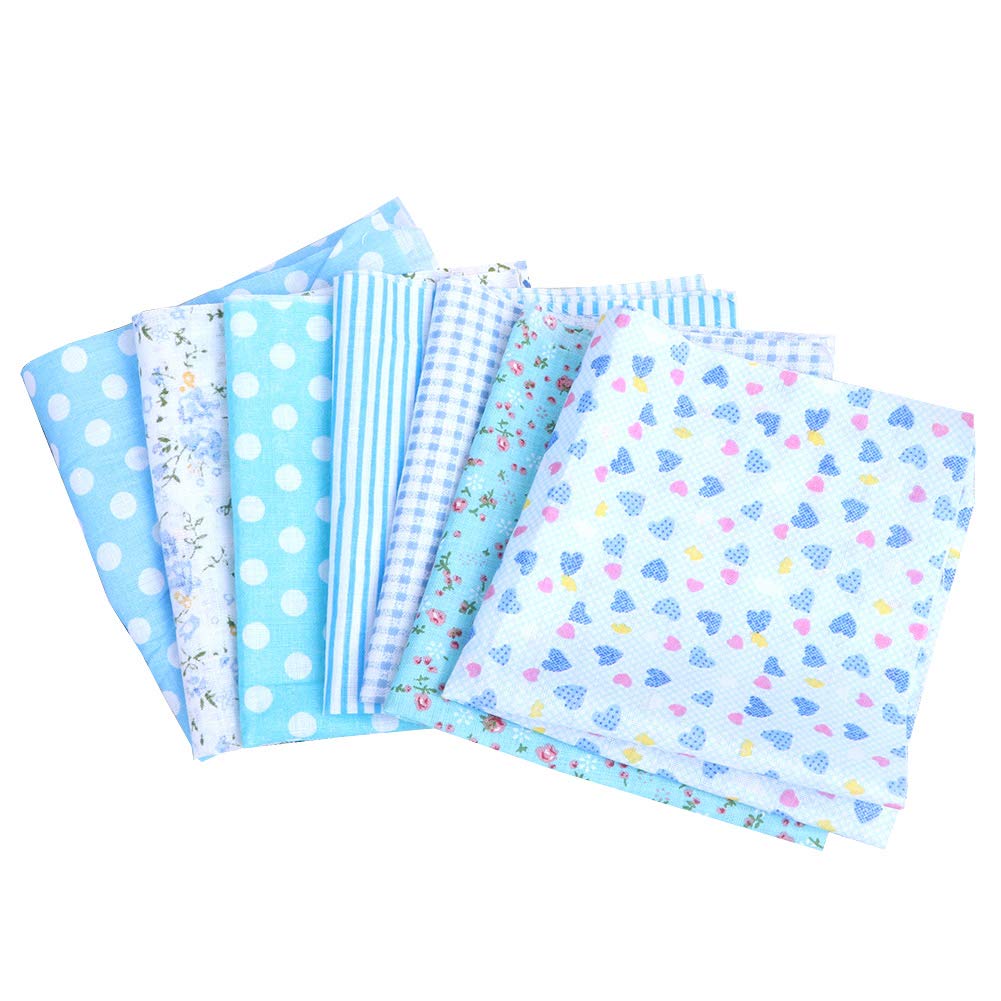 Premium Printed Cotton Quilting Fabric for DIY Handcraft & Sewing - Blue 25x25cm - Perfect for Quilts, Patchwork, Home Decor & Craft Projects