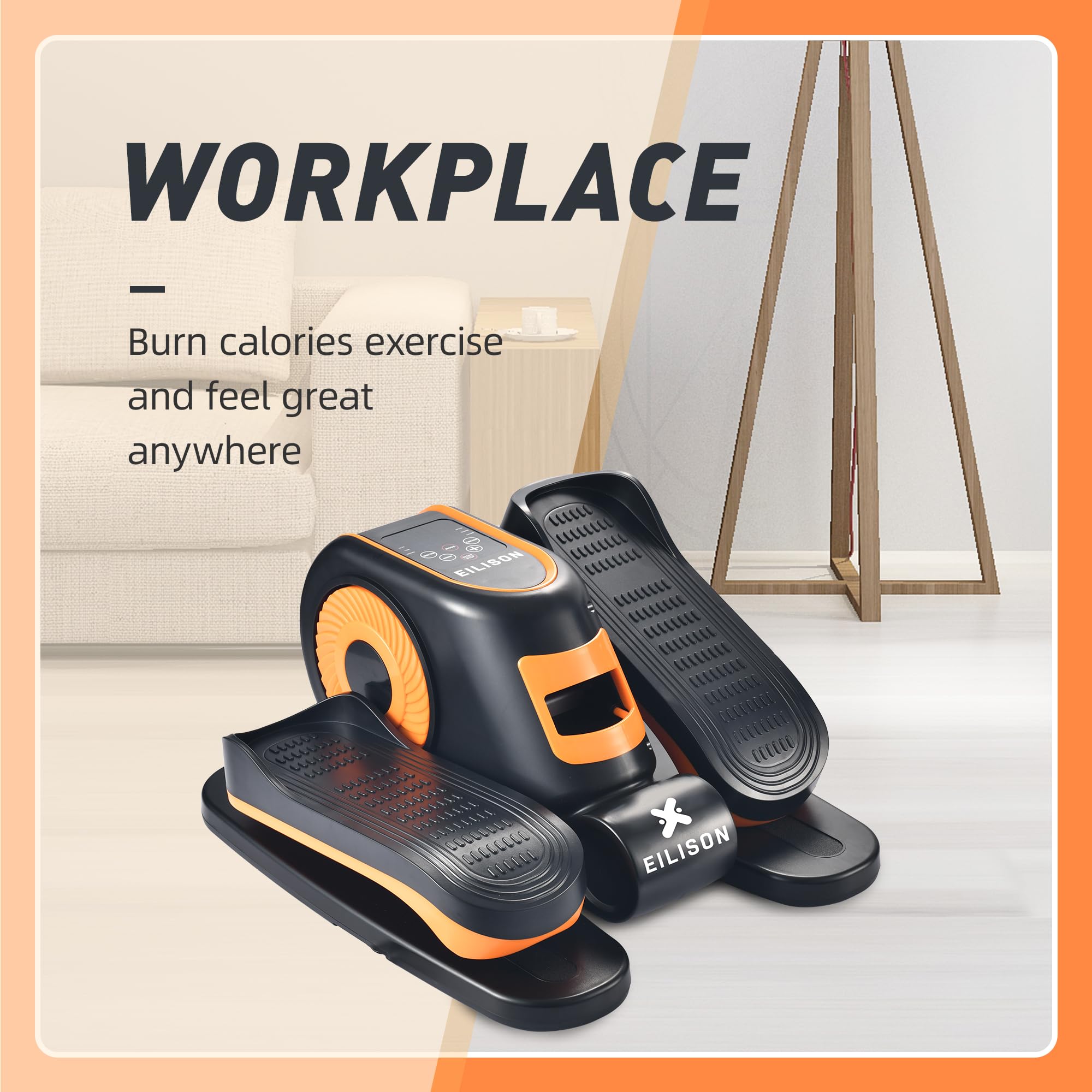 EILISON Under Desk Elliptical Machine - Quiet Portable Leg Exerciser with Resistance Bands & Remote Control - Electric Pedal Exerciser for Home/Office Workout - Perfect for Sitting Work, Watching TV or Rehab Therapy