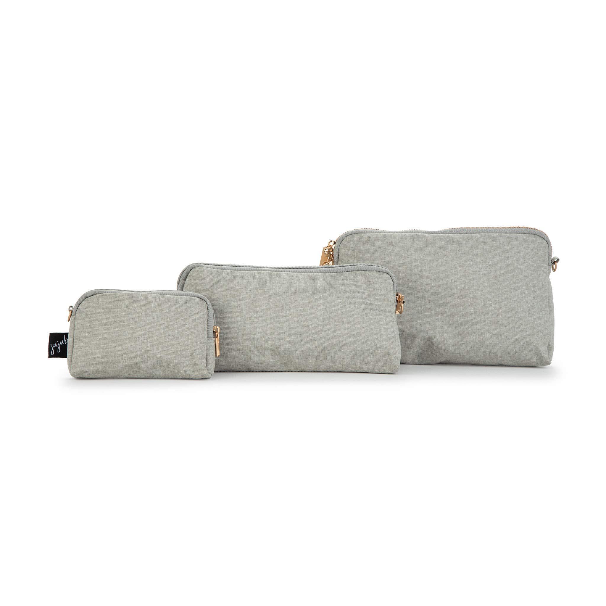 JuJuBe Be Set Pouches for Organization - Stylish Travel Toiletry Bag Set for Women, Makeup Pouch, Wristlet & Handbag - Perfect for Travel, Parties & Diaper Bag Organization (Pebble Design) - Great for Daily Use, Weekend Getaways & On-the-Go Essentials