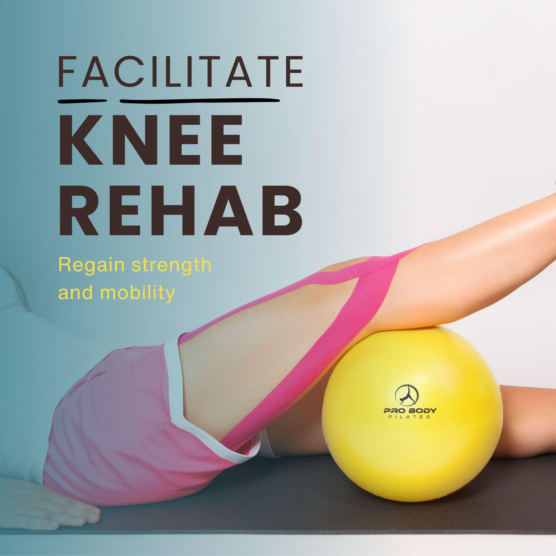 ProBody 9-Inch Small Exercise Ball for Pilates, Physical Therapy, Rehab, Barre, Core Stability & Yoga - Perfect for Knee Exercises, Home Workouts & Fitness Training