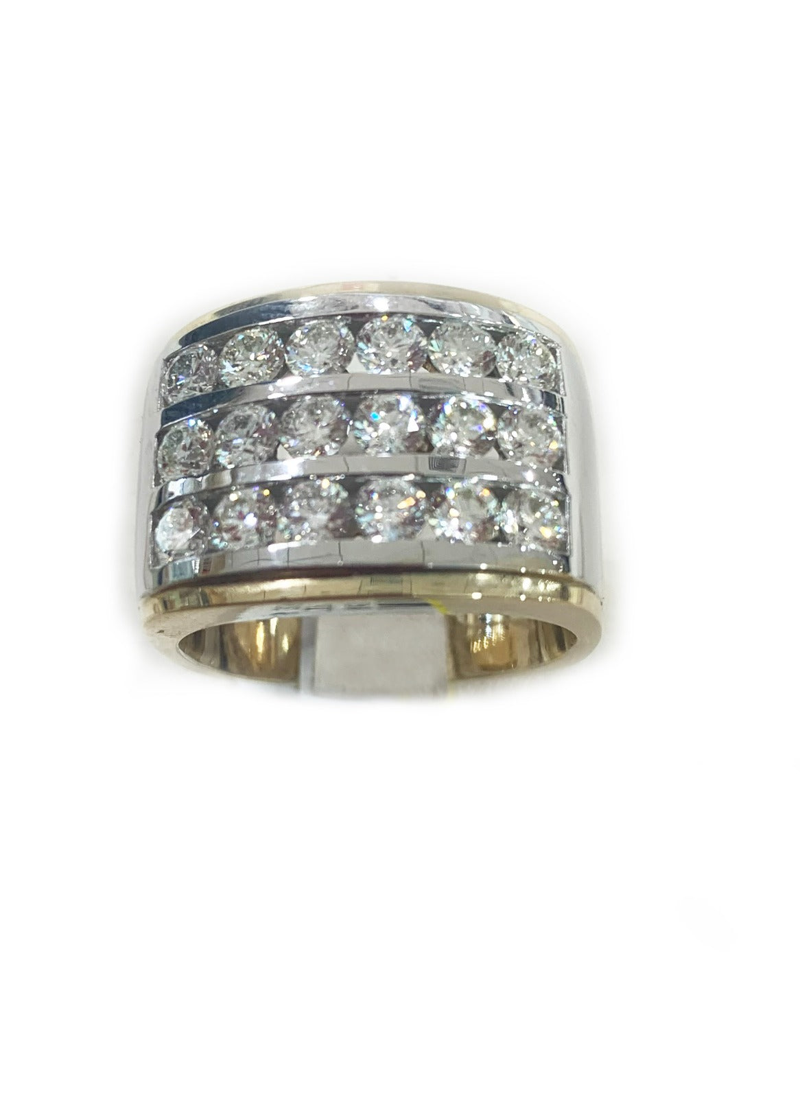 14K Two-Tone Men's Diamond Ring - Elegant Wedding Band, Anniversary Gift & Everyday Luxury Jewelry for Men - Perfect for Engagements, Special Occasions & Stylish Daily Wear