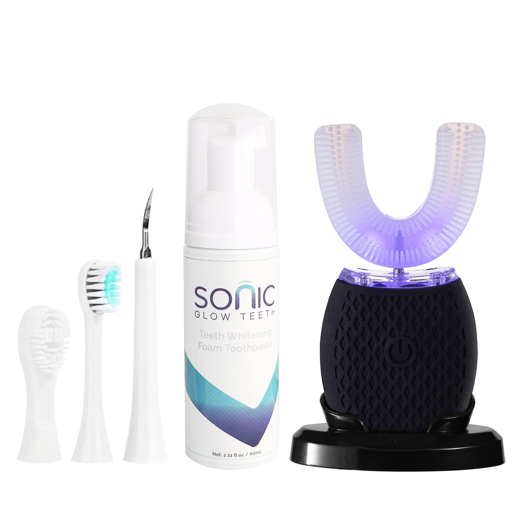 Electric Toothbrush for Adults - Automatic Ultrasonic Toothbrush with 30-Second Timer, Wireless Charging, Washable & Travel-Friendly - Perfect for Home & Travel Use (Black, Medium)