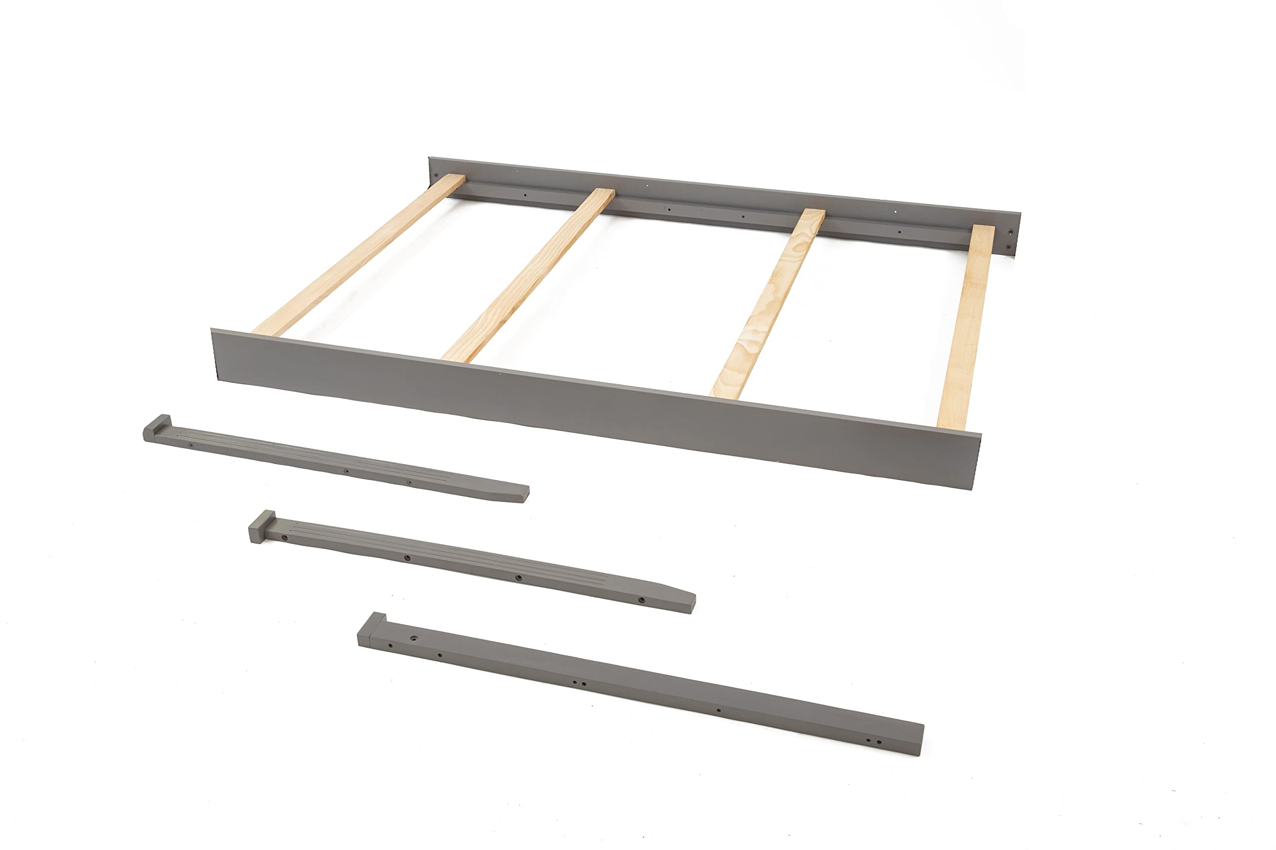 Full Size Conversion Kit Bed Rails for Sorelle Crib & Changer Combos - Gray Berkley Crib & Changer | Safe Toddler Bed Transition | Nursery Furniture Upgrade