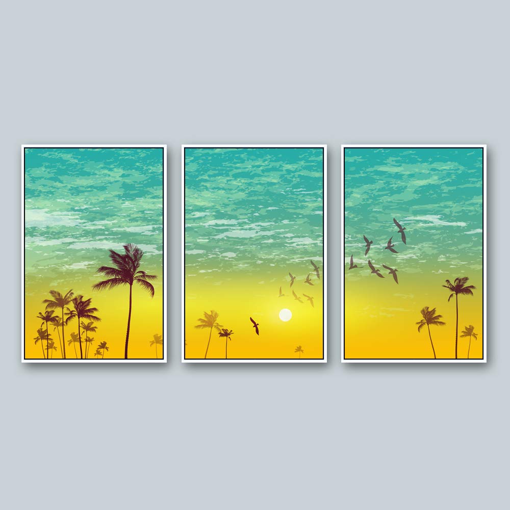 Vibrant Skyscape 3-Piece Framed Canvas Wall Art Set - 16