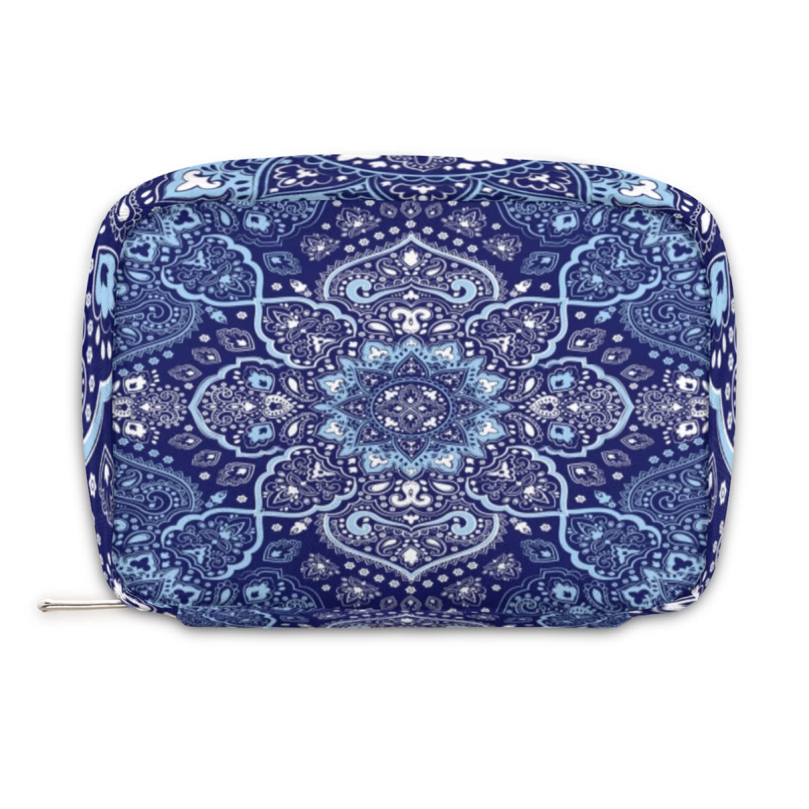 Indian Ornament Pattern Henna Tattoo Makeup Bag - Water-Resistant Travel Cosmetic Pouch for Women & Girls - Perfect for Purse, Toiletry & Beauty Organizer (Ideal for Travel, Gym & Daily Cosmetics Storage)