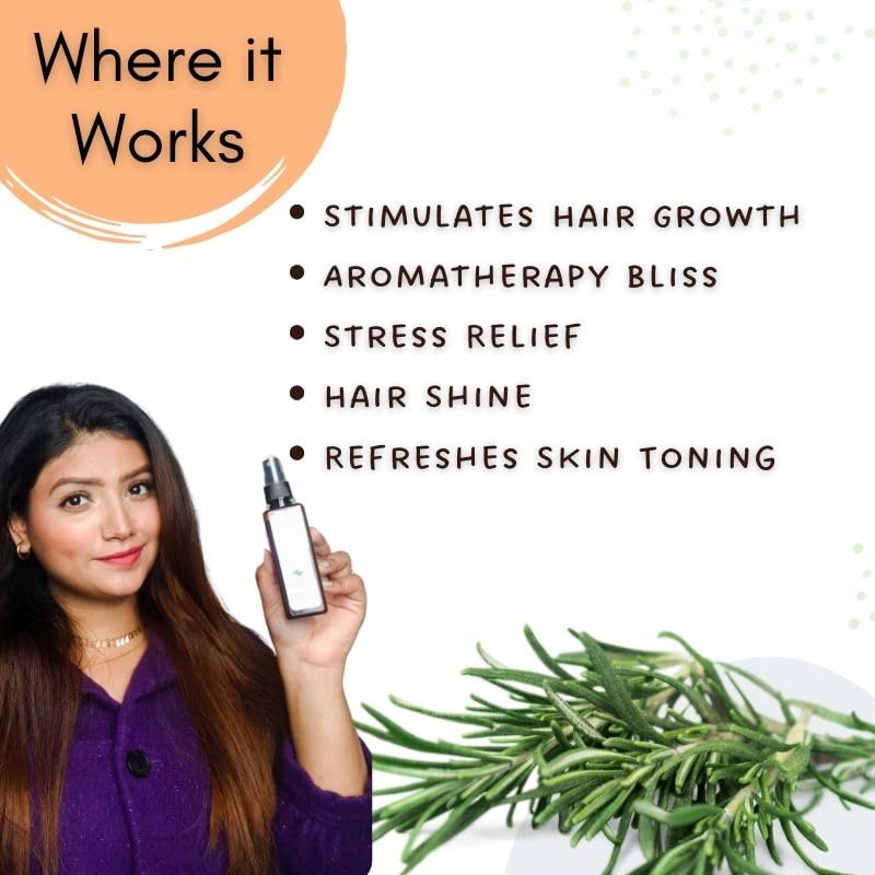 Pure Rosemary Water Hair Growth Spray - 100% Natural Hydrosol Mist for Thicker Hair | 2-Pack (200ml) | Promotes Hair Regrowth & Scalp Health | Perfect for Daily Hair Care Routine & Natural Styling