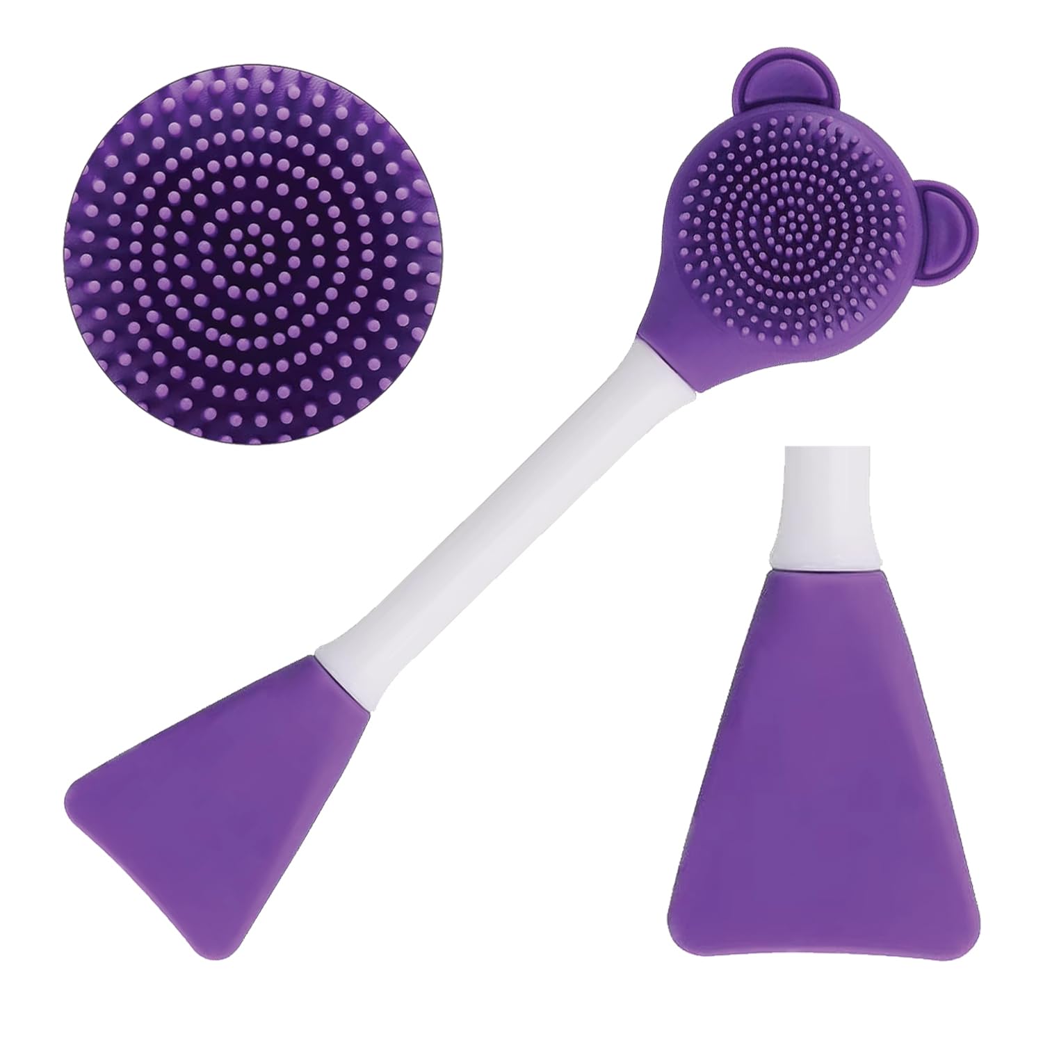2-in-1 Silicone Facial Scrubber Brush for Men & Women - Gentle Exfoliating Face Massager Tool for Deep Cleansing & Skin Care - Perfect for Daily Face Wash Routine (Random Colors) - MN02 by TEMPERIA