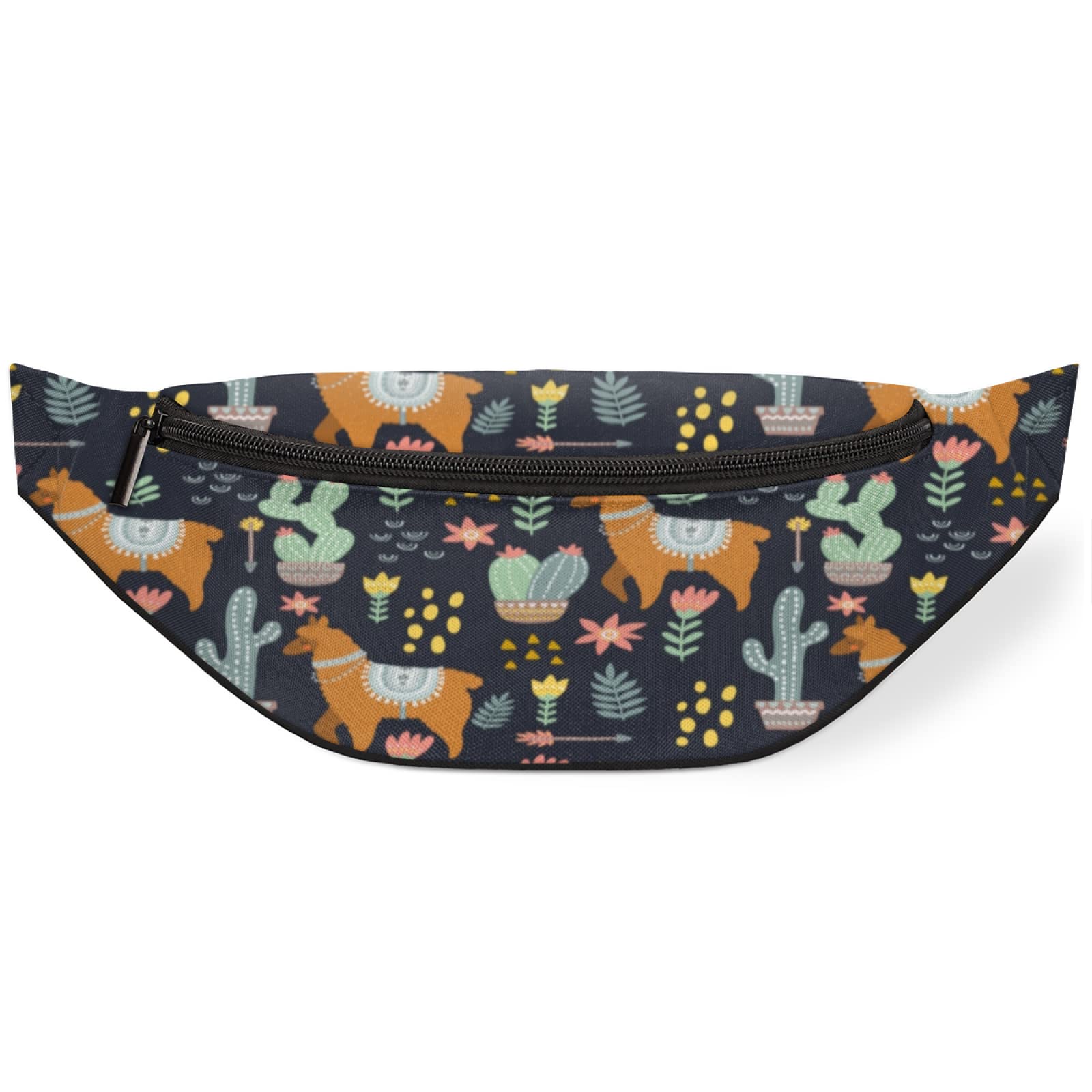 Waterproof Adjustable Fanny Pack for Men & Women - Crossbody Waist Bag with Alpaca Succulent Cactus Design for Travel, Running, Sports & Outdoor Activities | Fashionable Belt Bag for Hiking, Gym, Concerts & Daily Use