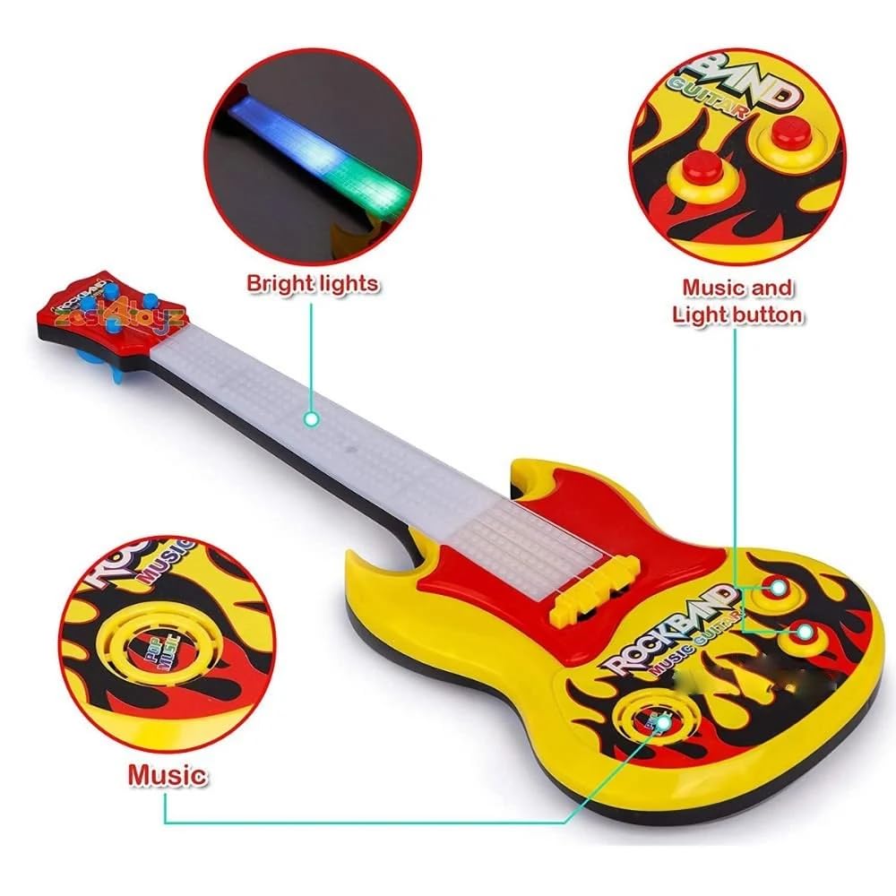 **Imagine Music & Lights Guitar Toy for Kids - 15 Inch Musical Instrument with Demo Sounds, LED Lights - Perfect Birthday Gift for Boys & Girls - Great for Pretend Play, Music Learning & Party Fun**