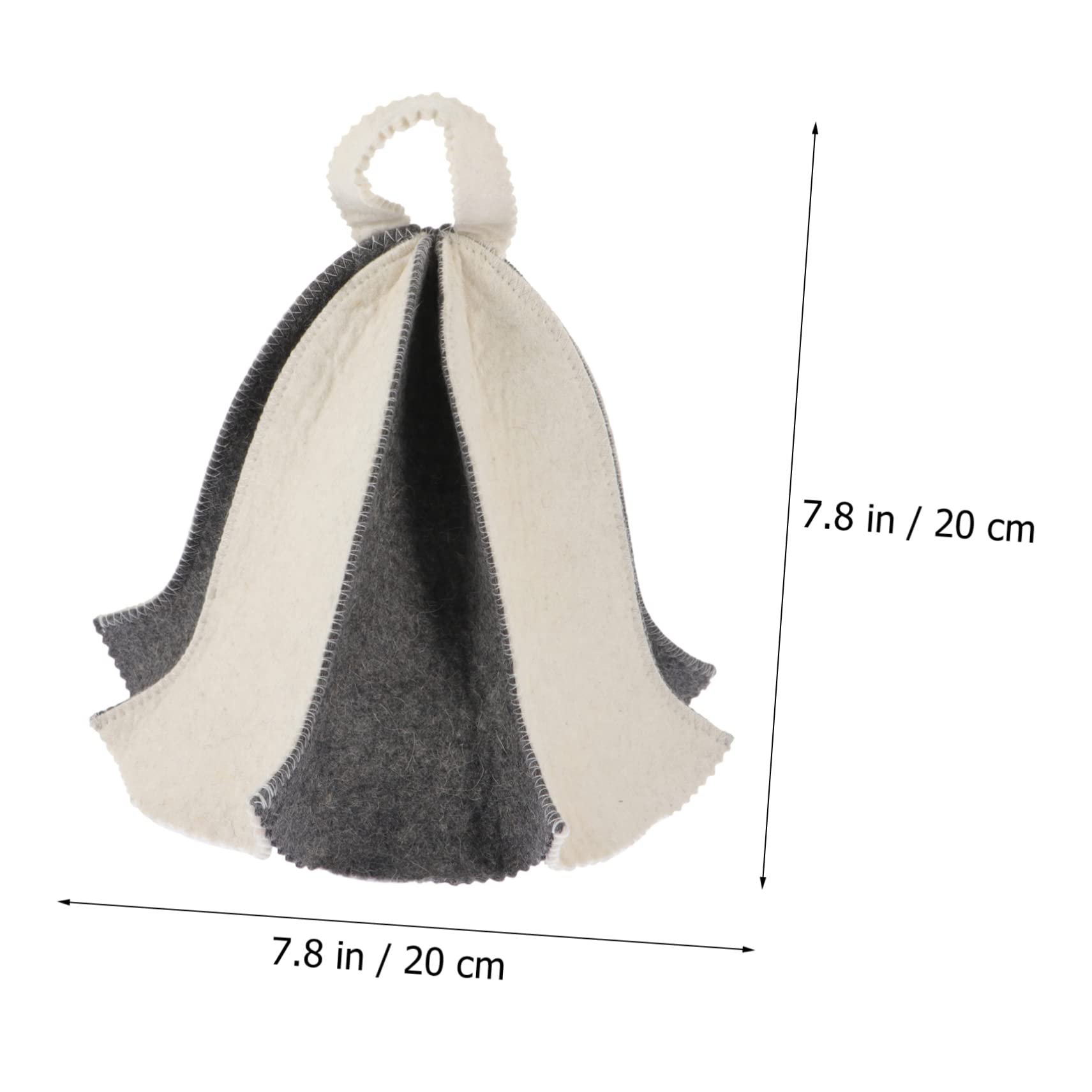 Abaodam Waterproof Shower Cap for Women & Men - Soft Felt Sauna Hat with Satin Lining - Hair Protection Bath Accessories for Shower, Spa, Swimming, Sleep - White Sauna Hood (Ukraine & Russian Style)