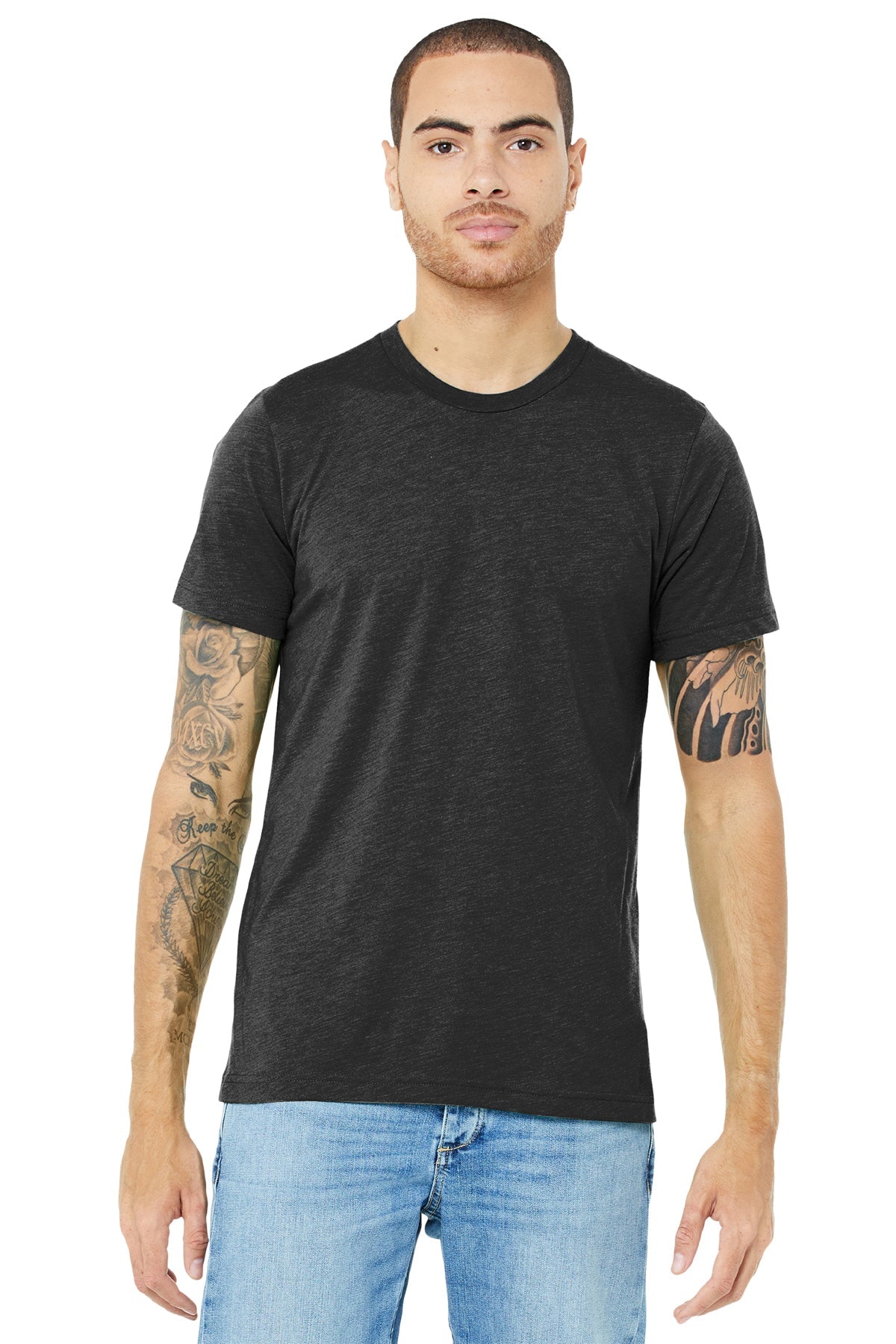 Bella Canvas Unisex Triblend T-Shirt - Soft Comfortable Short Sleeve Tee for Men & Women - Charcoal Black - Perfect for Casual Wear, Gym & Everyday Outfits