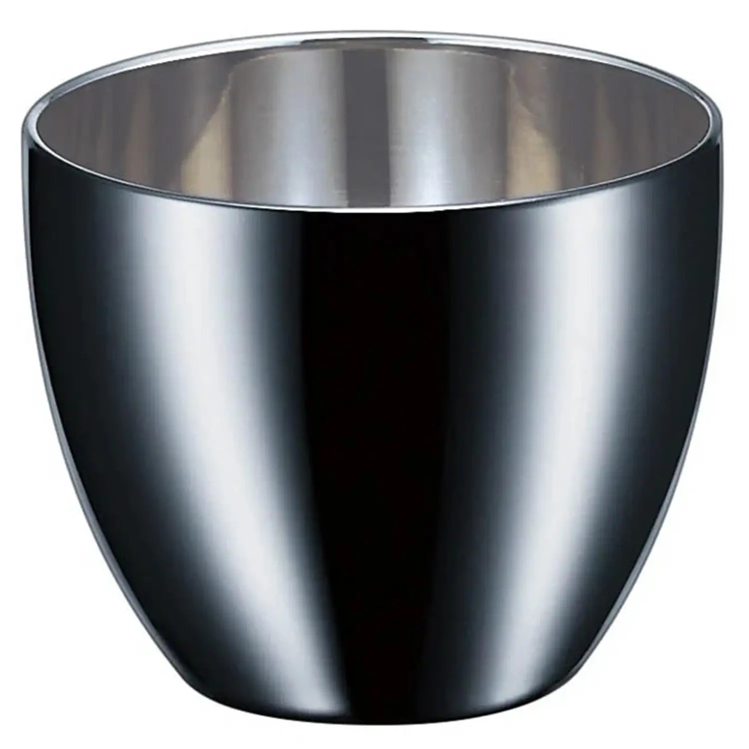 Asahi Brilliant Black Stainless Steel Double Wall Sake Cup - 70ml Japanese Guinomi Cup for Hot & Cold Drinks - Perfect for Sake, Whisky, Cocktails and Tea Ceremonies