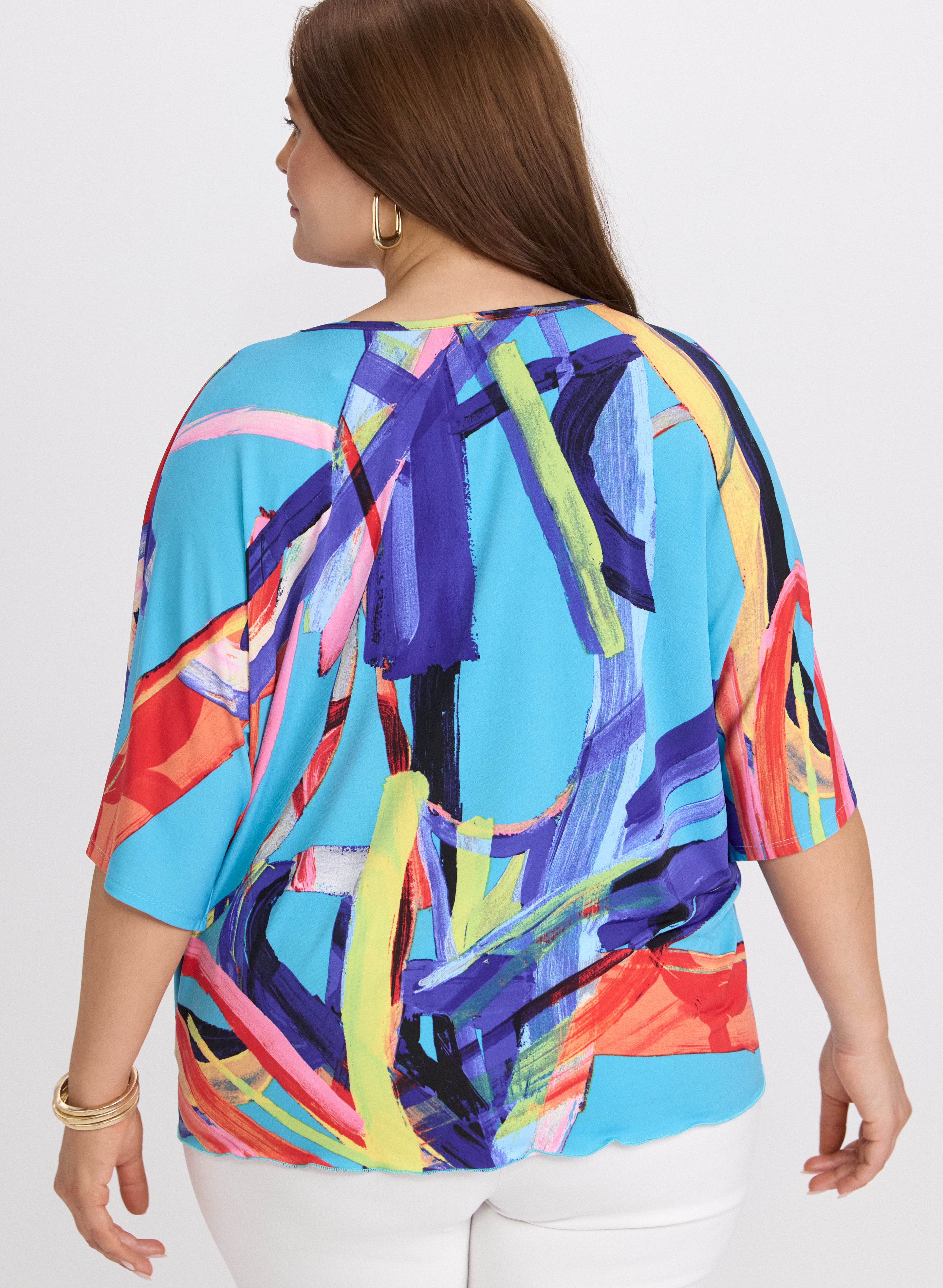 Stylish Abstract Print Top for Women - Trendy Blouse for Casual & Party Wear - Perfect for Office, Date Night & Social Events