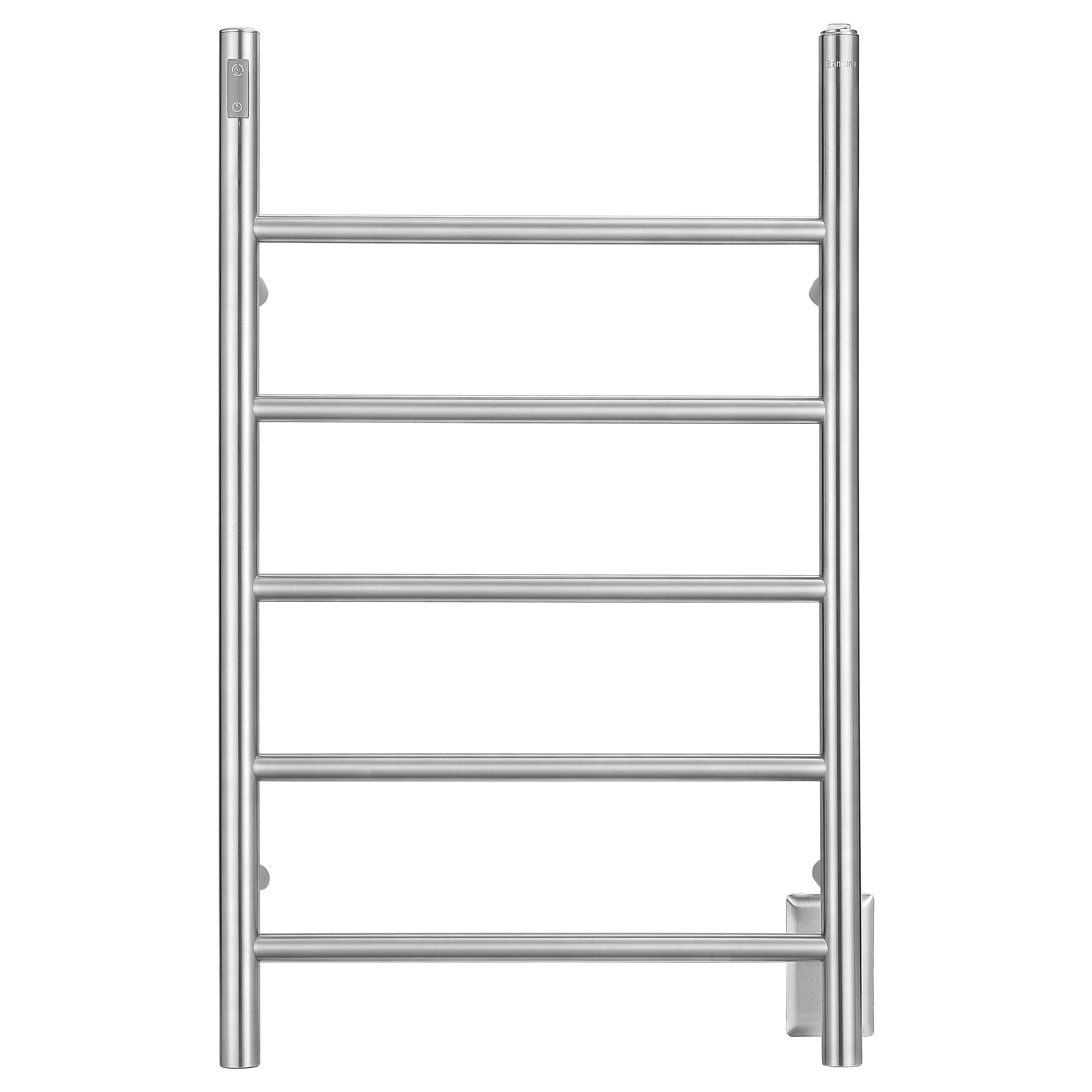 Nova OBT 3-in-1 5-Bar Towel Warmer with Built-in Timer | Brushed Stainless Steel | Bathroom Spa & Luxury Home Warming Solution