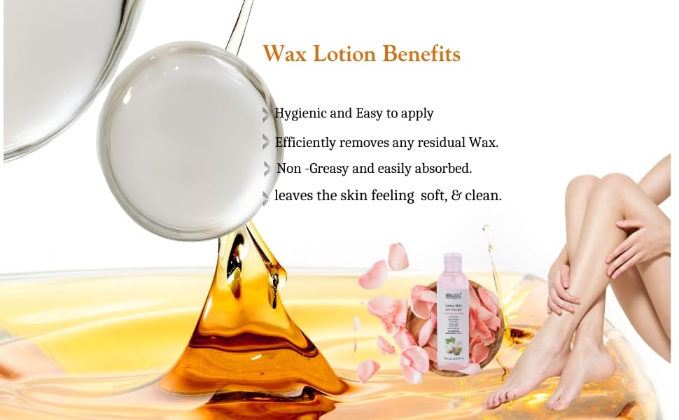 RBN LOOK'S Silky Smooth Cotton Milk Pre-Wax Gel - 250ml | Soothing & Hydrating Hair Removal Prep for Sensitive Skin | Perfect for Legs, Arms, Bikini & Facial Waxing