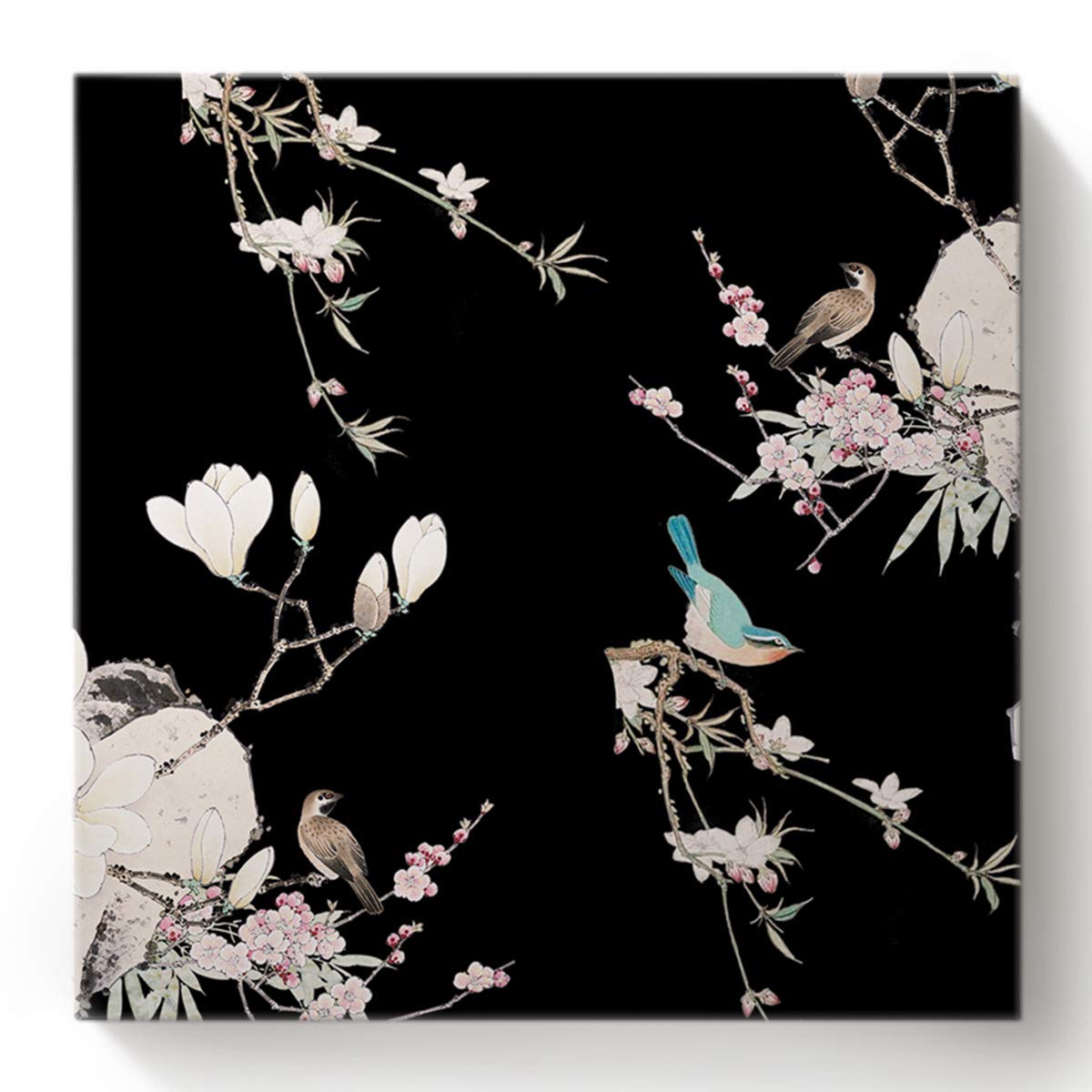 CHARMHOME DIY Paint by Numbers Kit - 20x20 Inch Chinese Plum Blossom & Birds Canvas Art for Beginners | Acrylic Painting Set for Home Wall Decor, Relaxation & Gift Giving