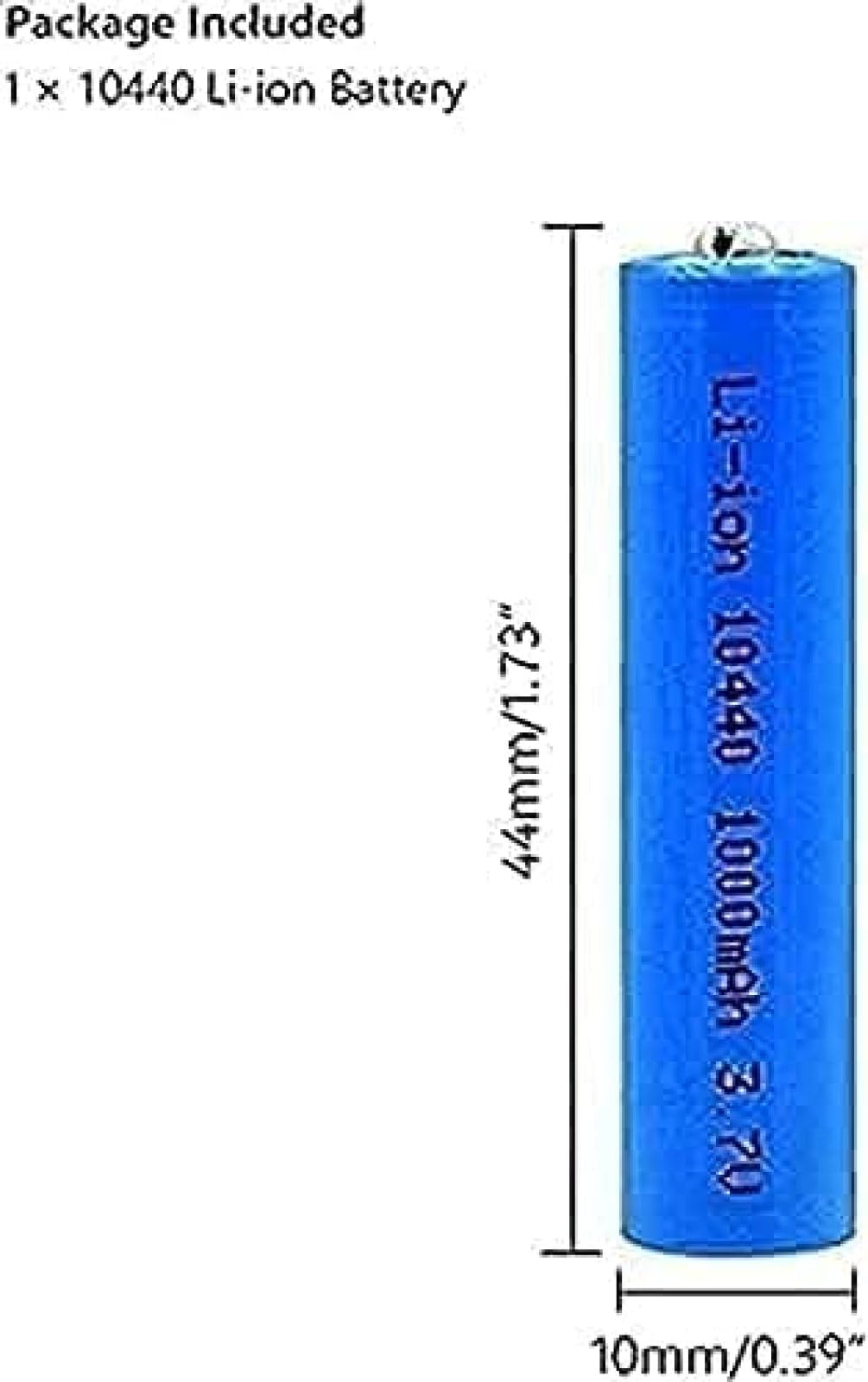 3.7V 1000mAh 10440 Rechargeable Lithium Ion Batteries - 2 Pack Replacement for Moe Electric Razor - Perfect for Travel, Home & Office Use