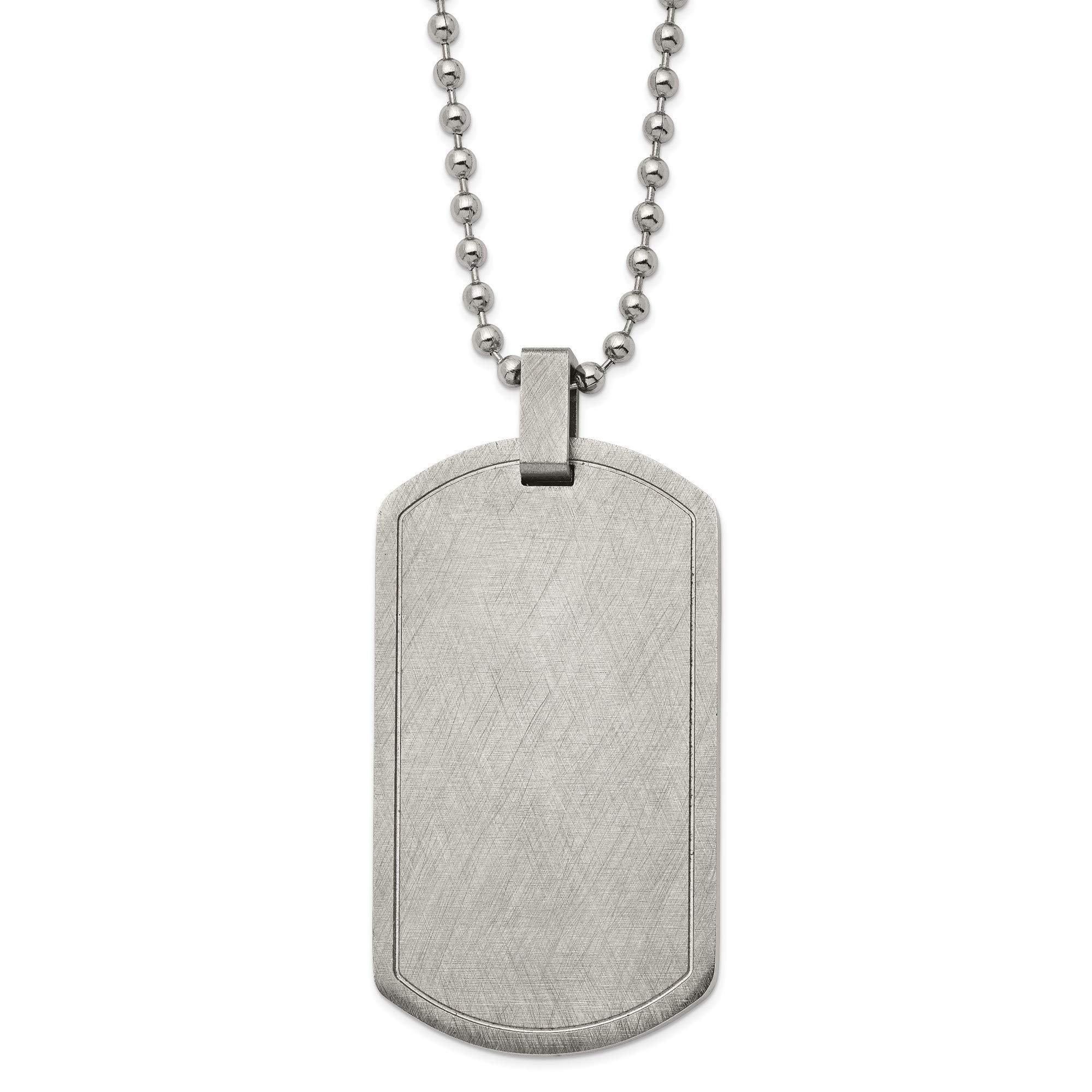 Bonyak Stainless Steel Dog Tag Necklace - 22in Brushed & Polished Scratch Finish Jewelry for Men & Women | Perfect for Everyday Wear, Gifts, and Military-Inspired Fashion