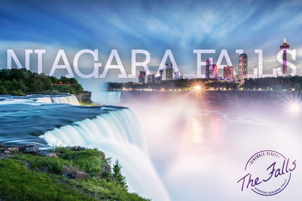 Lantern Press Niagara Falls Canvas Art - 16x24 Wrapped Wall Decor with Falls and Skyline - Perfect for Living Room, Bedroom & Office Decor