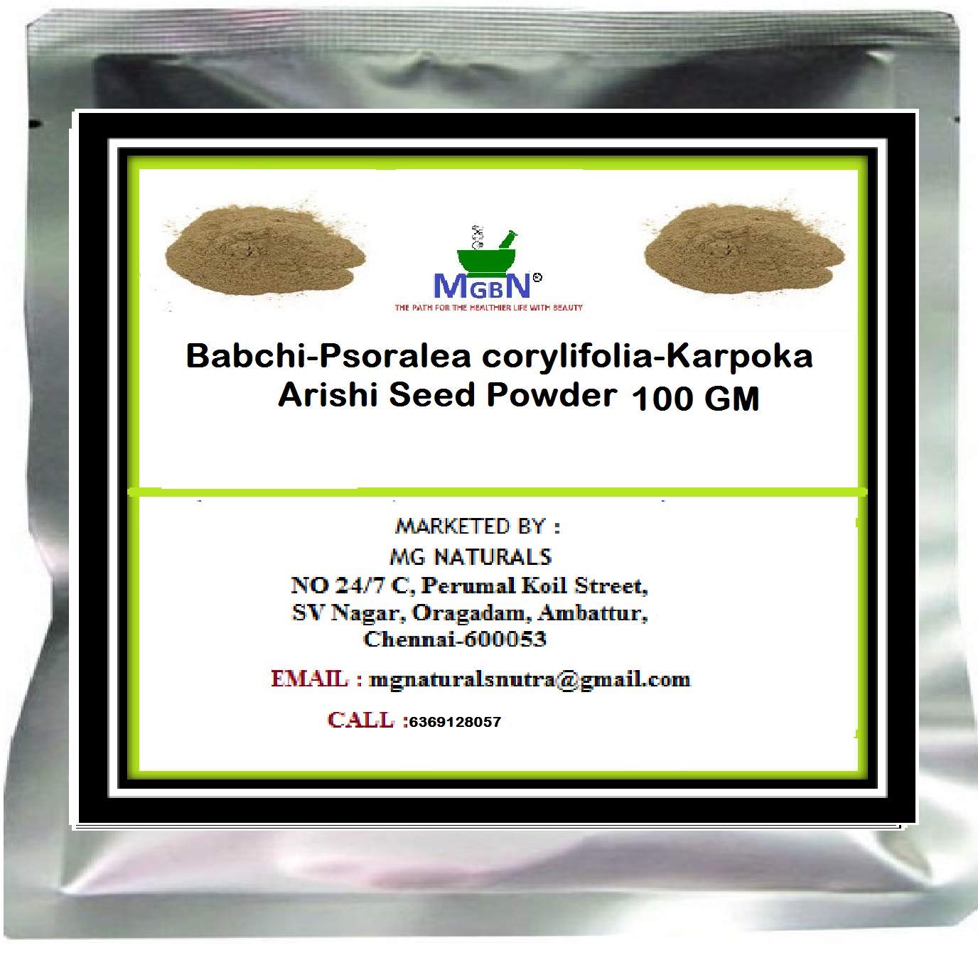 Organic Babchi (Psoralea Corylifolia) Seed Powder - 100g | Karpoka Arishi | Ayurvedic Herbal Supplement for Skin & Hair Care | Perfect for DIY Beauty Recipes & Natural Remedies