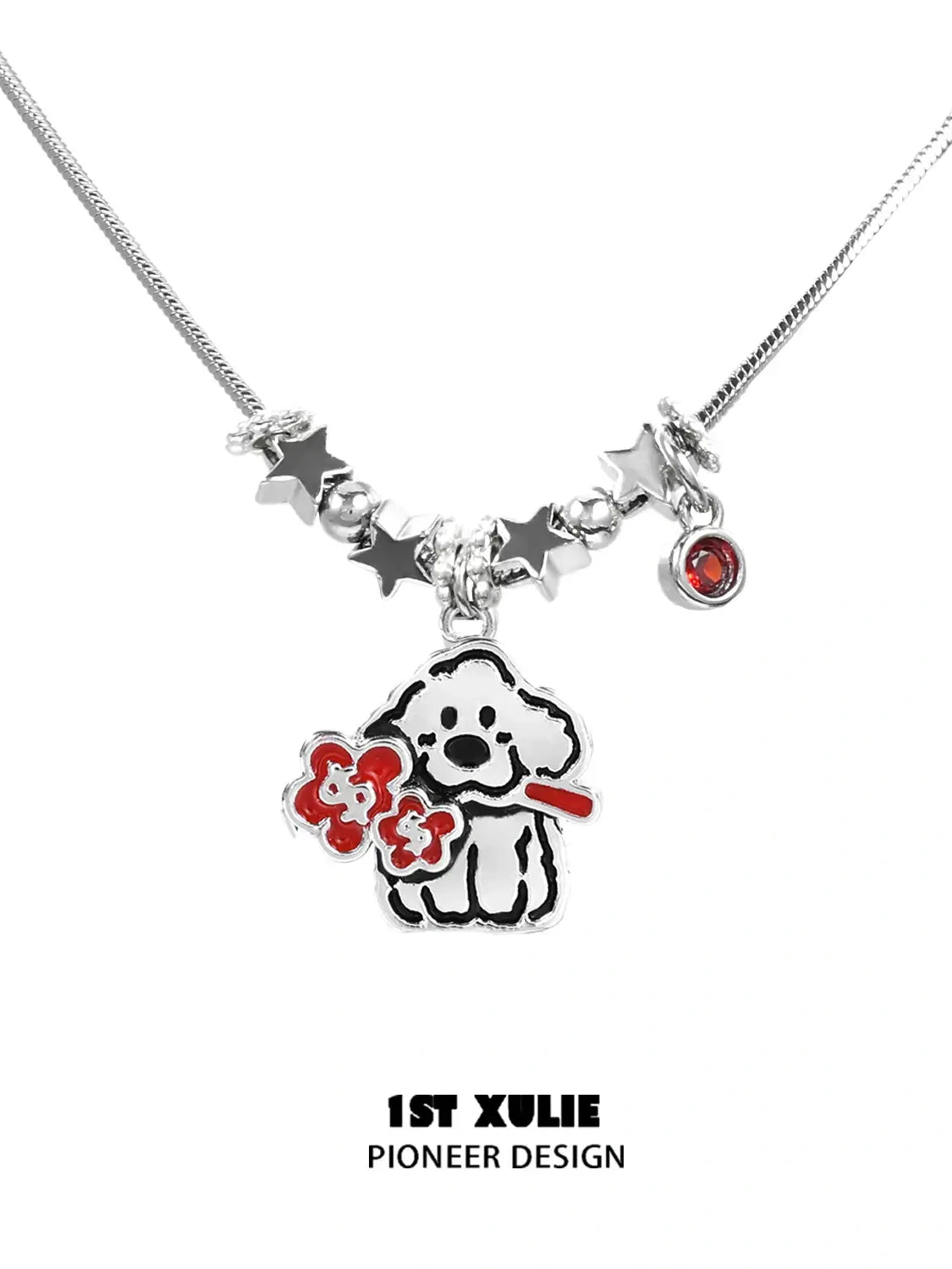 Graffiti Puppy Chinese New Year Choker Necklace - Trendy Dog Print Collar for Women, Girls - Perfect for Spring Festival Gifts, Party Accessories & Casual Wear